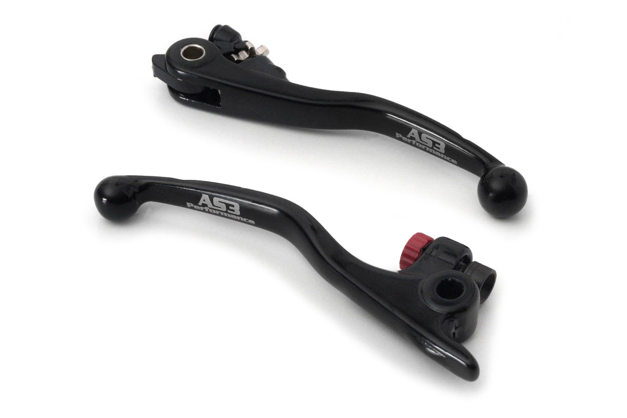 2014 HUSABERG TE 125 Motorcycle AS3 Front Brake and Clutch Levers Set in Sleek Black Color