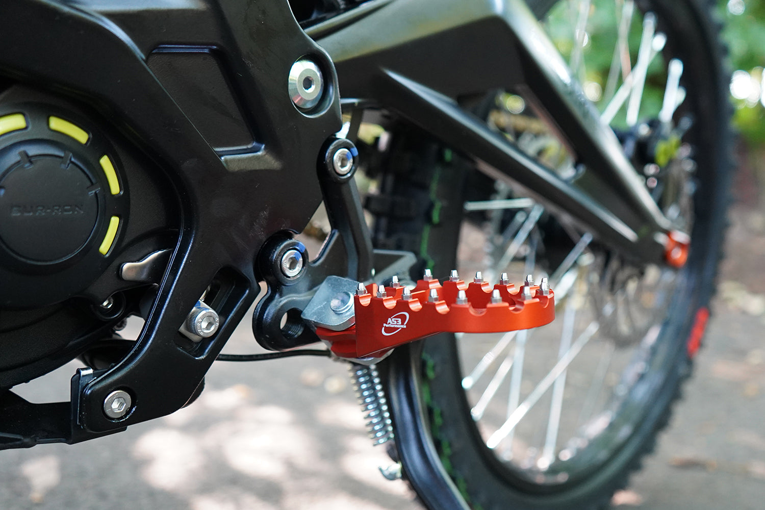 Orange AS3 Racing Series Wide Foot Pegs for 2018 - 2024 SUR - RON Light Bee Electric Motorcycles
