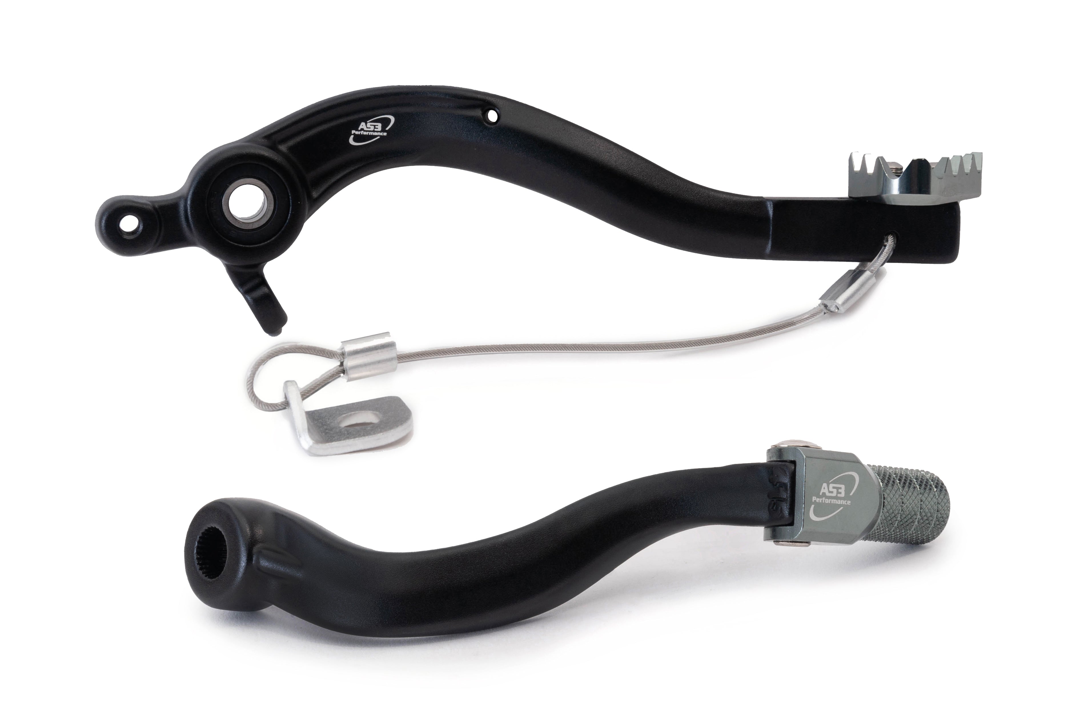 HUSQVARNA FE 450, FE 501, and FE 501 S 2022 - 2023 AS3 Factory Series Forged Rear Brake Pedal and Gear Lever Set in Black Color