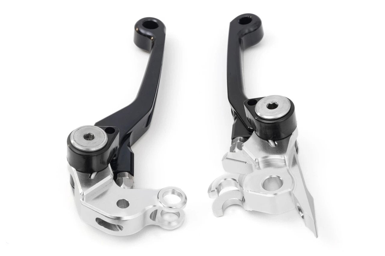 High - Quality AS3 Front Brake and Clutch Flexible Pivot Levers in Black for 2005 - 2008 KTM 125, 250, 450, 525 SX, EXC, XC, F Models