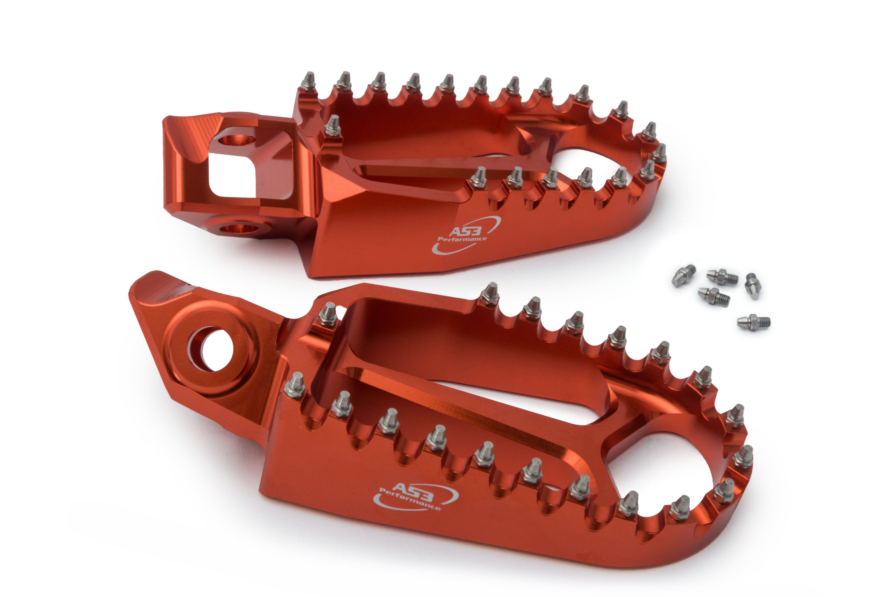 AS3 Racing Series Orange Wide Foot Pegs for 2023 - 2025 KTM Bikes