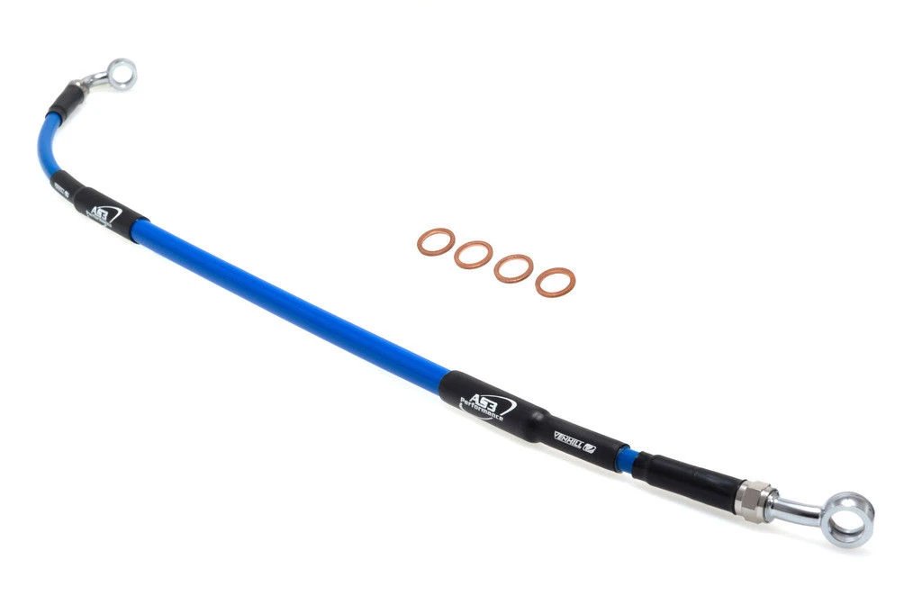 HUSQVARNA TC 65 2017-2022 AS3 VENHILL BRAIDED REAR BRAKE LINE HOSE BLUE