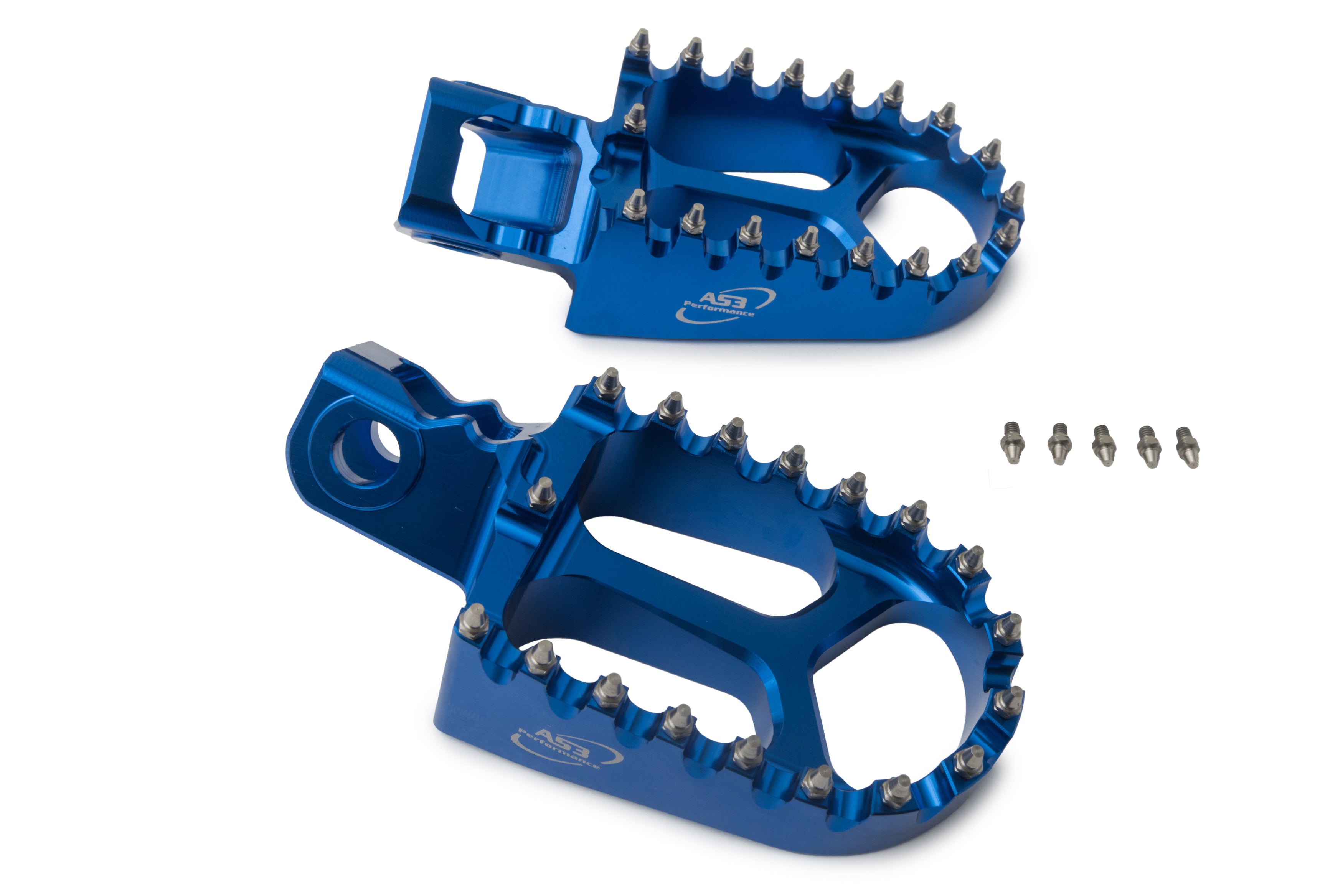 HUSQVARNA TC 50 65 (2024 - 2025) and EE 5 (2025) AS3 Racing Series High - Performance Blue Wide Foot Pegs for Motorcycles