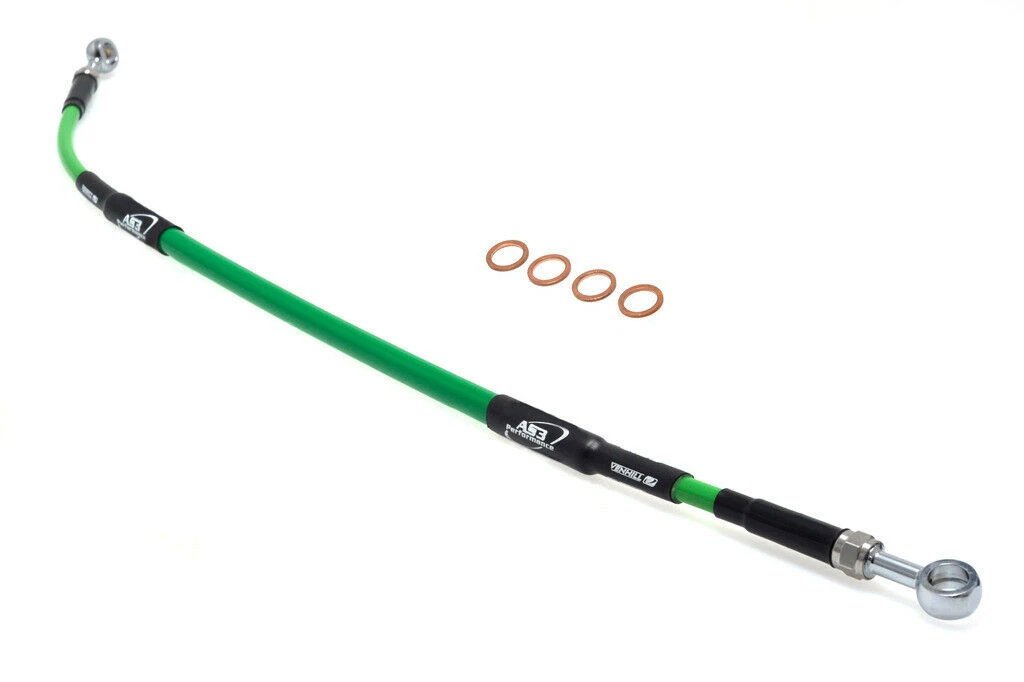 KAWASAKI KX 125 250 1989 KX 500 1989-1990 KX 500 1994-1995 AS3 VENHILL BRAIDED REAR BRAKE LINE HOSE GREEN