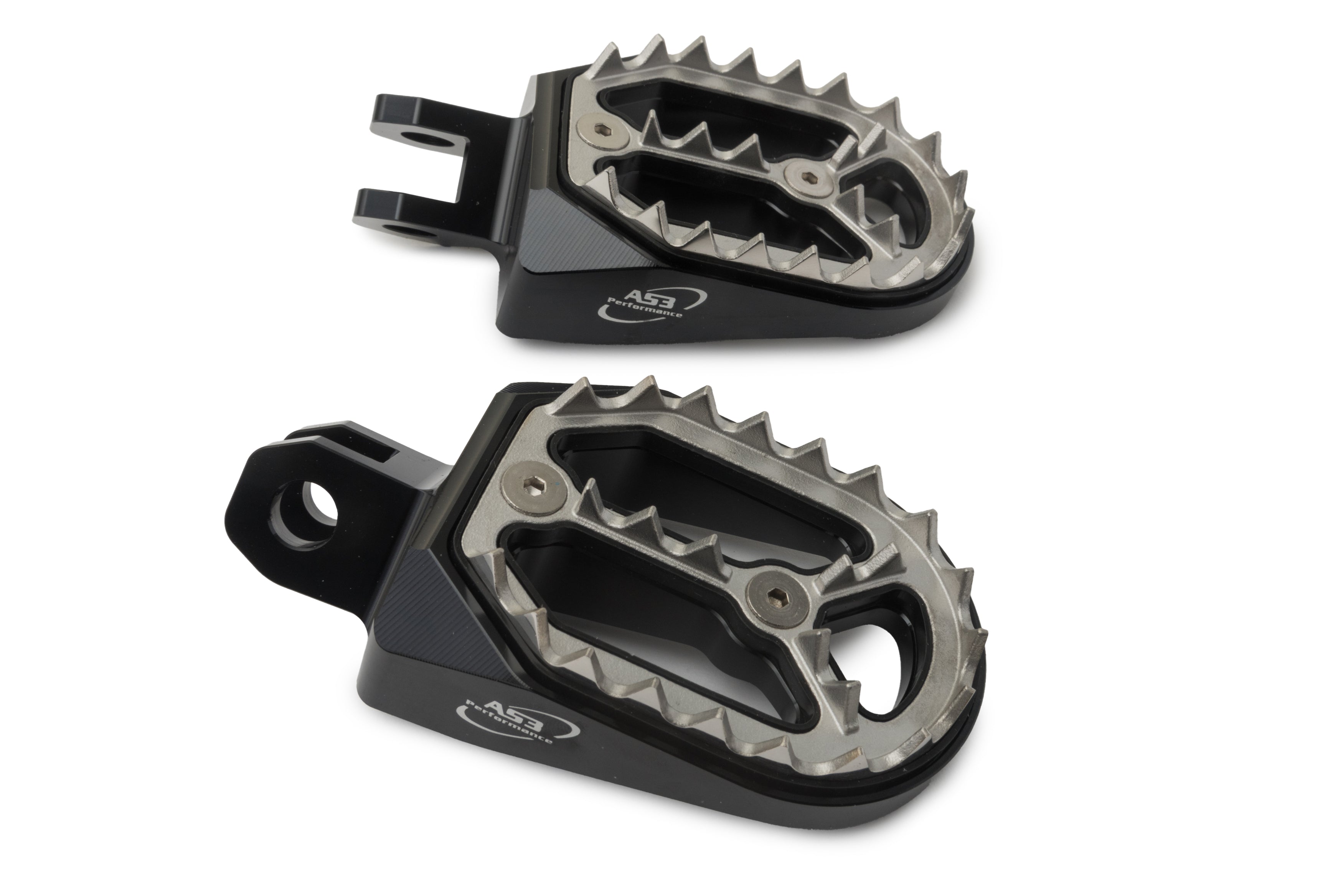 AS3 Factory Series Wide Black Motorcycle Foot Pegs for 2000 - 2024 Suzuki DRZ 400 S and 2005 - 2024 Suzuki DRZ 400 SM