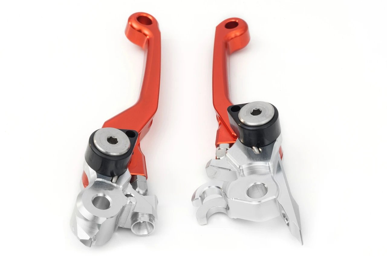 AS3 High - Performance Orange Front Brake and Clutch Flexi Pivot Levers Suitable for 2009 - 2013 KTM 125, 150, 200, 450 SX, SXF, EXC Motorcycles