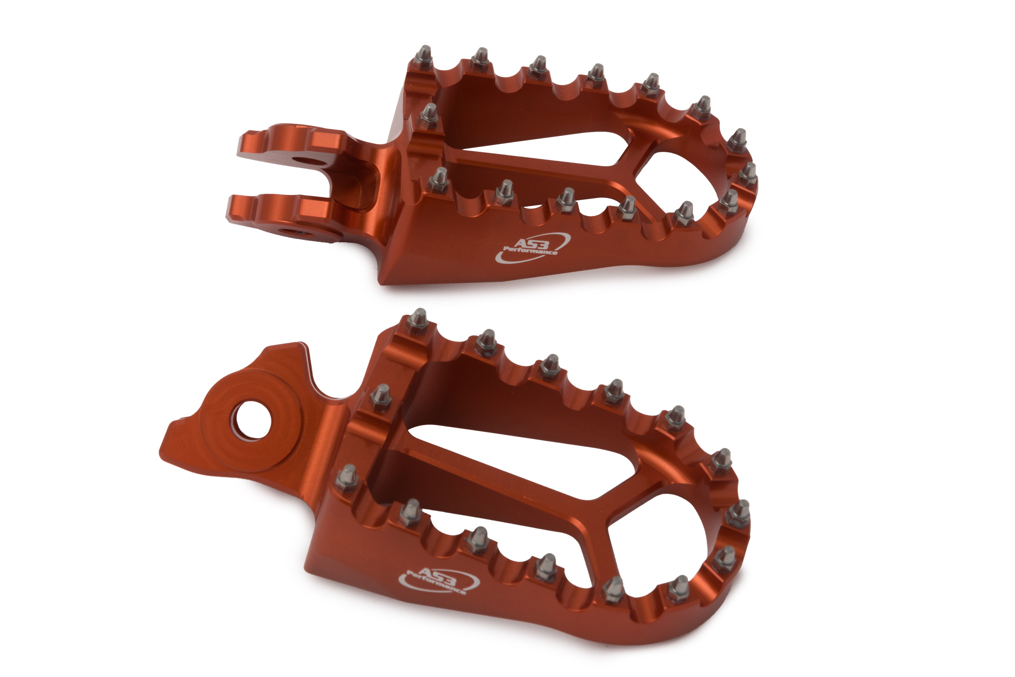 Orange AS3 Racing Series Wide Foot Pegs for 2018 - 2024 SUR - RON Light Bee Electric Motorcycles