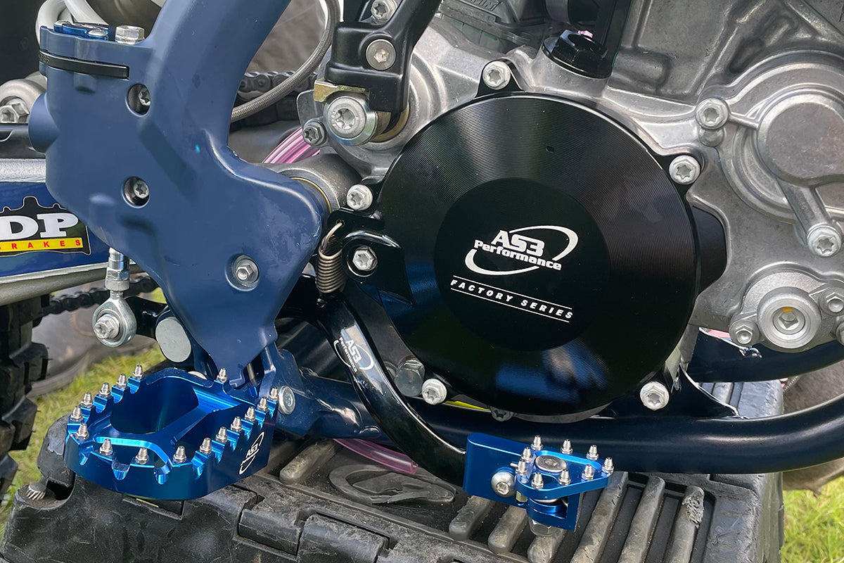 AS3 Racing Series Blue Wide Foot Pegs for 2016 - 2024 Husqvarna Motorcycles