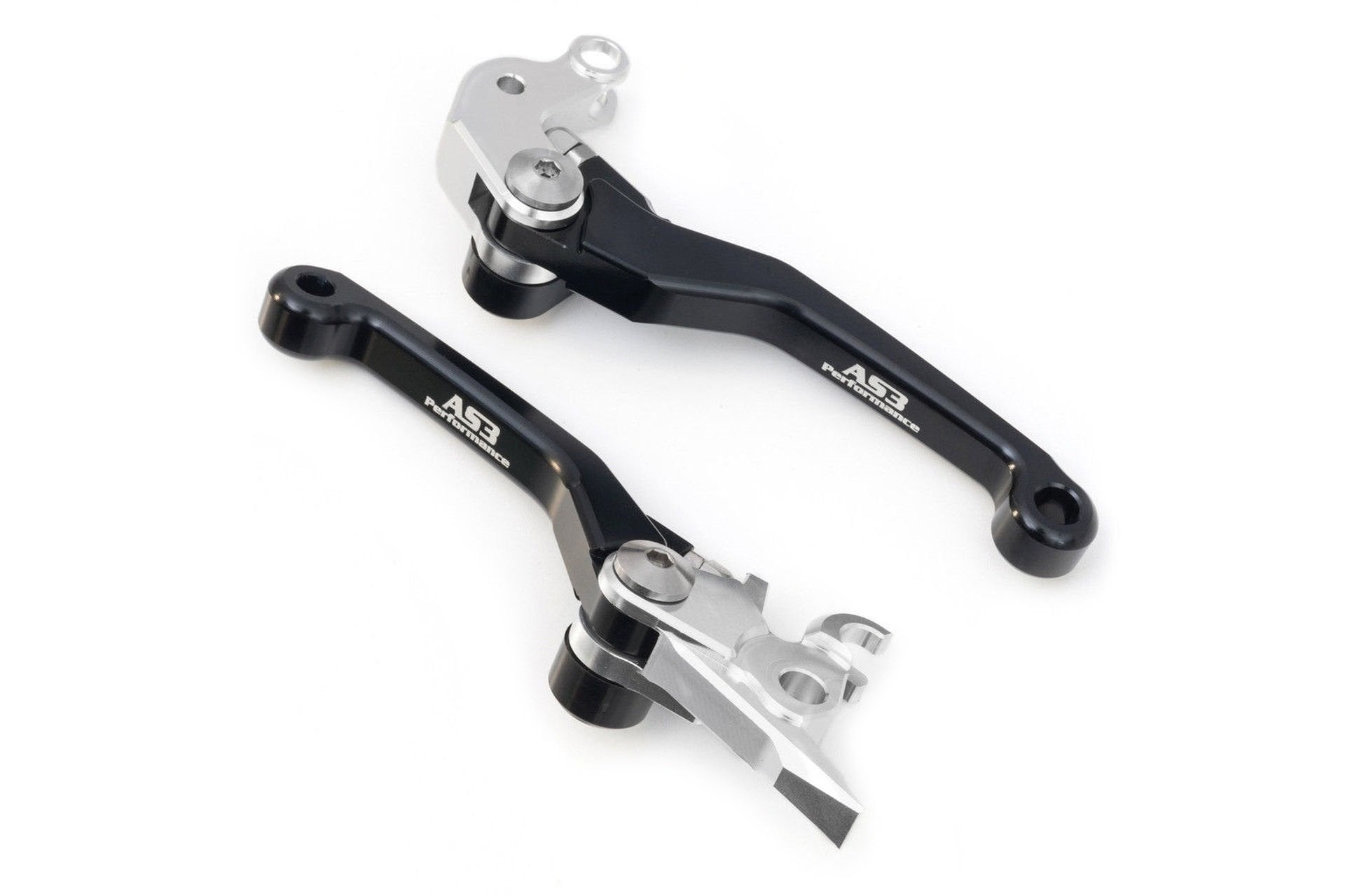 High - Quality AS3 Front Brake and Clutch Flexible Pivot Levers in Black for 2005 - 2008 KTM 125, 250, 450, 525 SX, EXC, XC, F Models