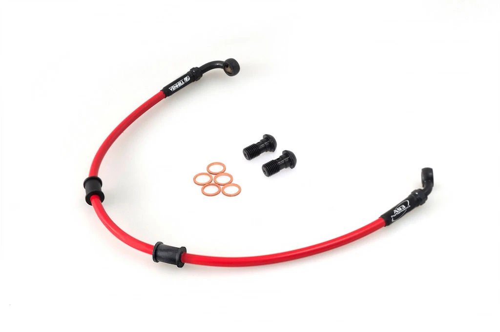 High - Performance AS3 Venhill Red Braided Rear Brake Line Hose for 2009 - 2016 Suzuki GSXR 1000 Motorcycles
