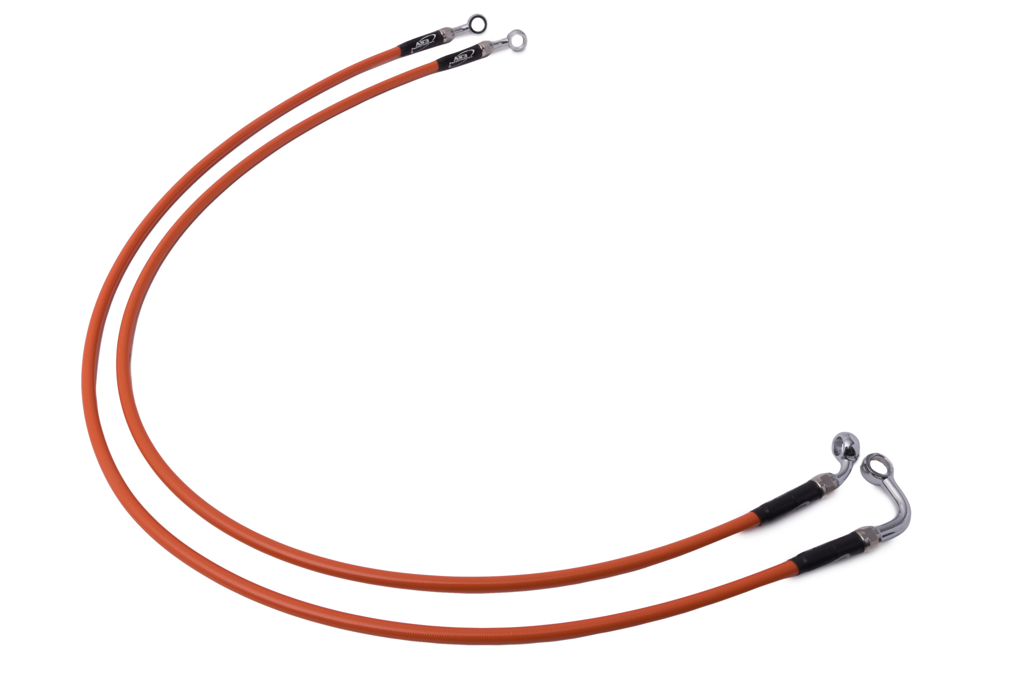 AS3 Venhill Orange Braided Rear Brake Lines Hose for KTM 125 Duke (2013 - 2016), KTM 200 Duke (2013 - 2014), and KTM 390 Duke (2013 - 2016) - High - Performance Motorcycle Brake Components