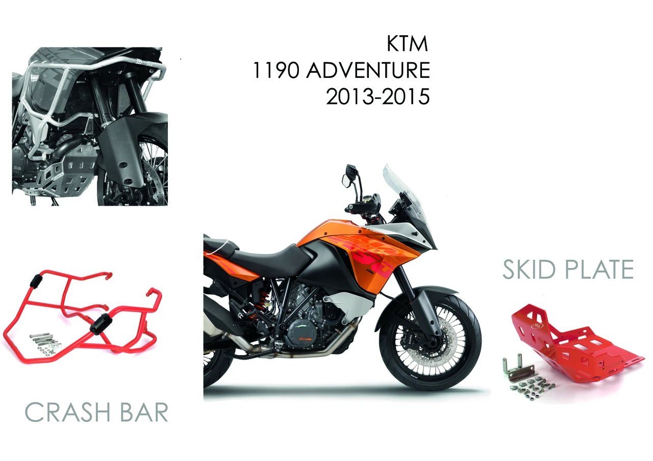 2013 - 2015 KTM 1190 ADVENTURE AS3 High - Performance Aluminium Crash Bars Guards