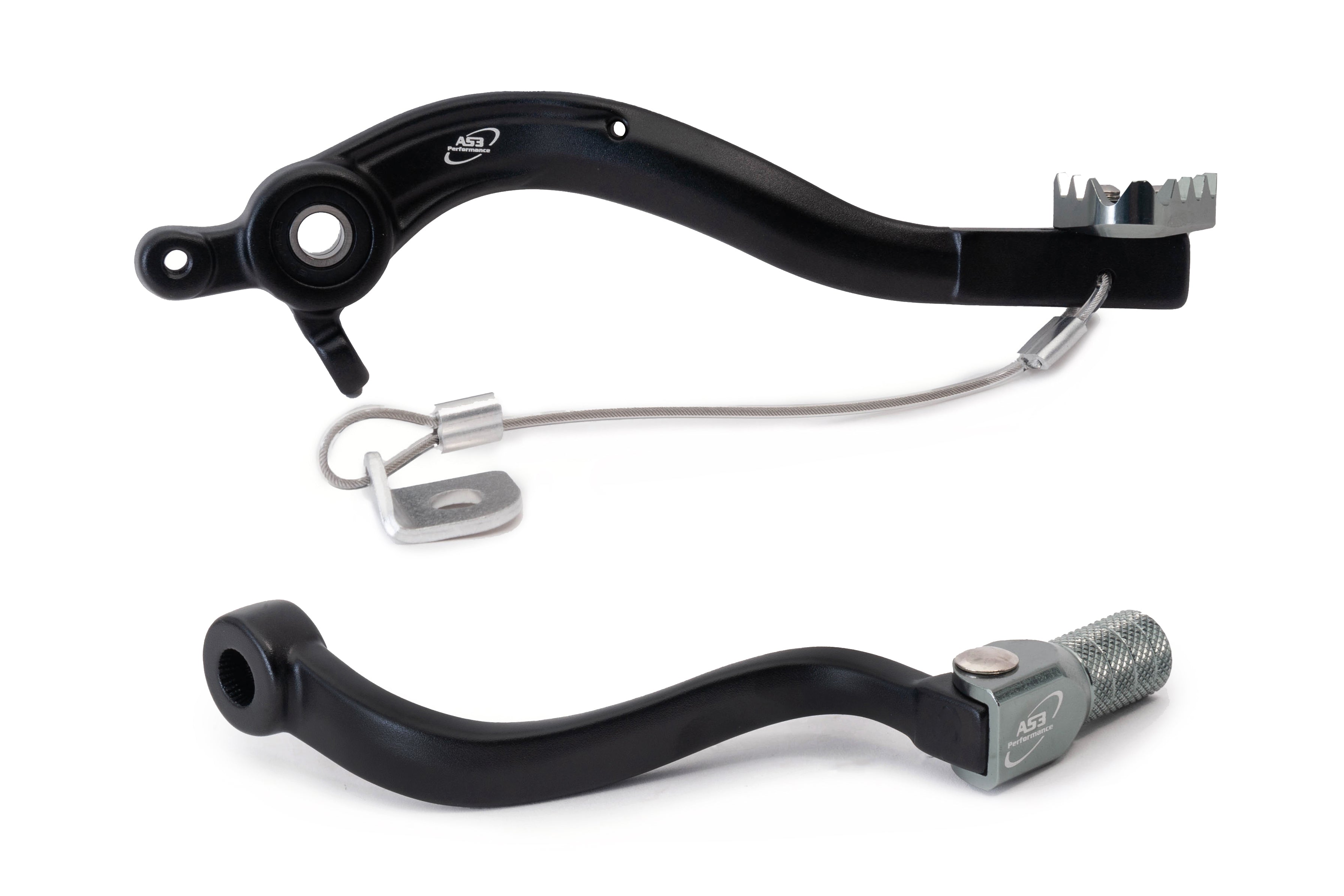 KTM 250 300 SX XC 2017 - 2022 and 250 300 EXC XC - W 2017 - 2023 AS3 Factory Series Premium Forged Rear Brake Pedal and Gear Lever Set in Black Color
