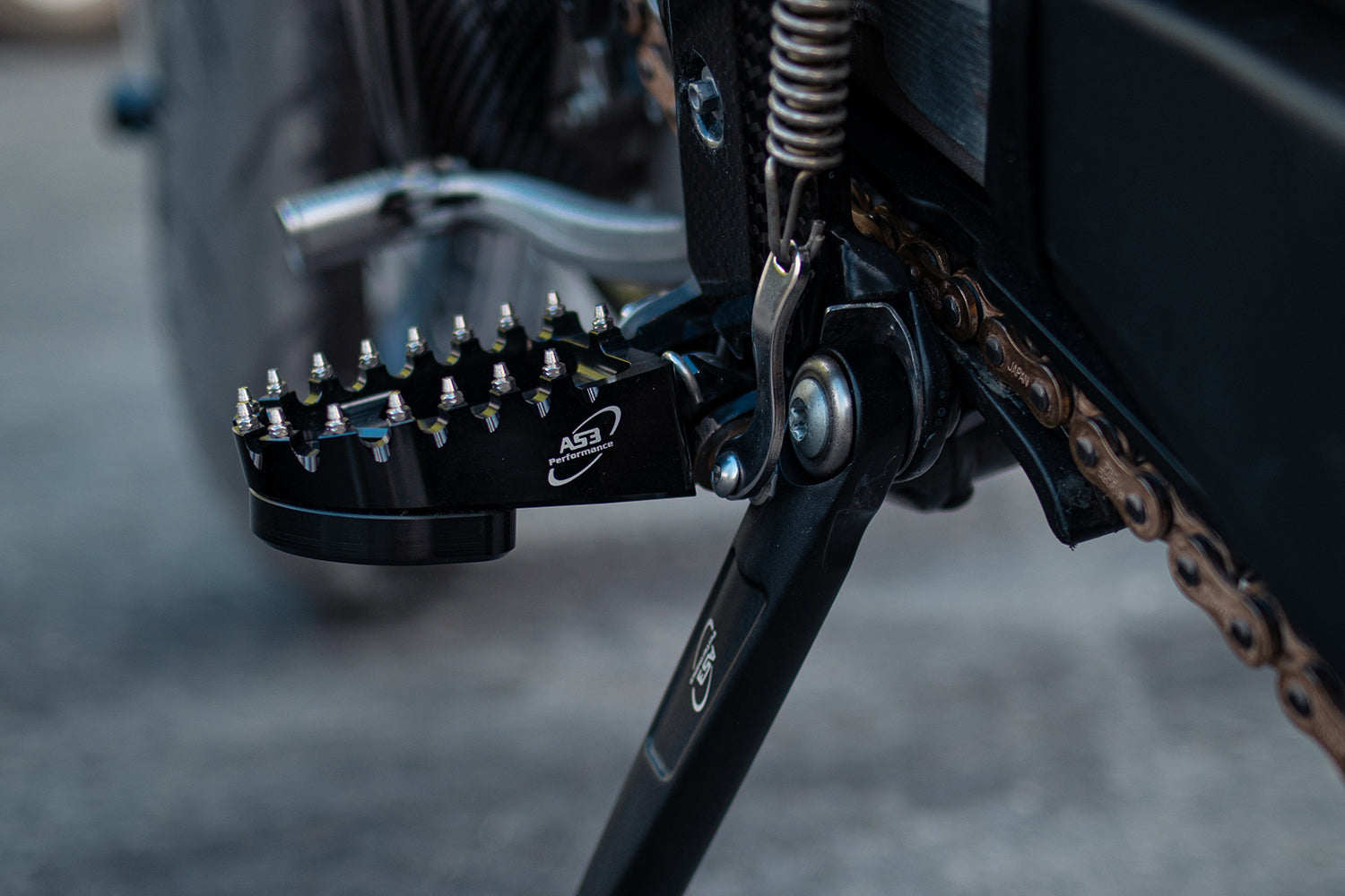 AS3 Performance Supermoto Black Foot Pegs for KTM 125, 150, 250, 350, 450 SX, SXF, XC, XC - F, SMR from 2016 - 2022 and 300, 500 EXC, XC - W, XCF - W from 2017 - 2023