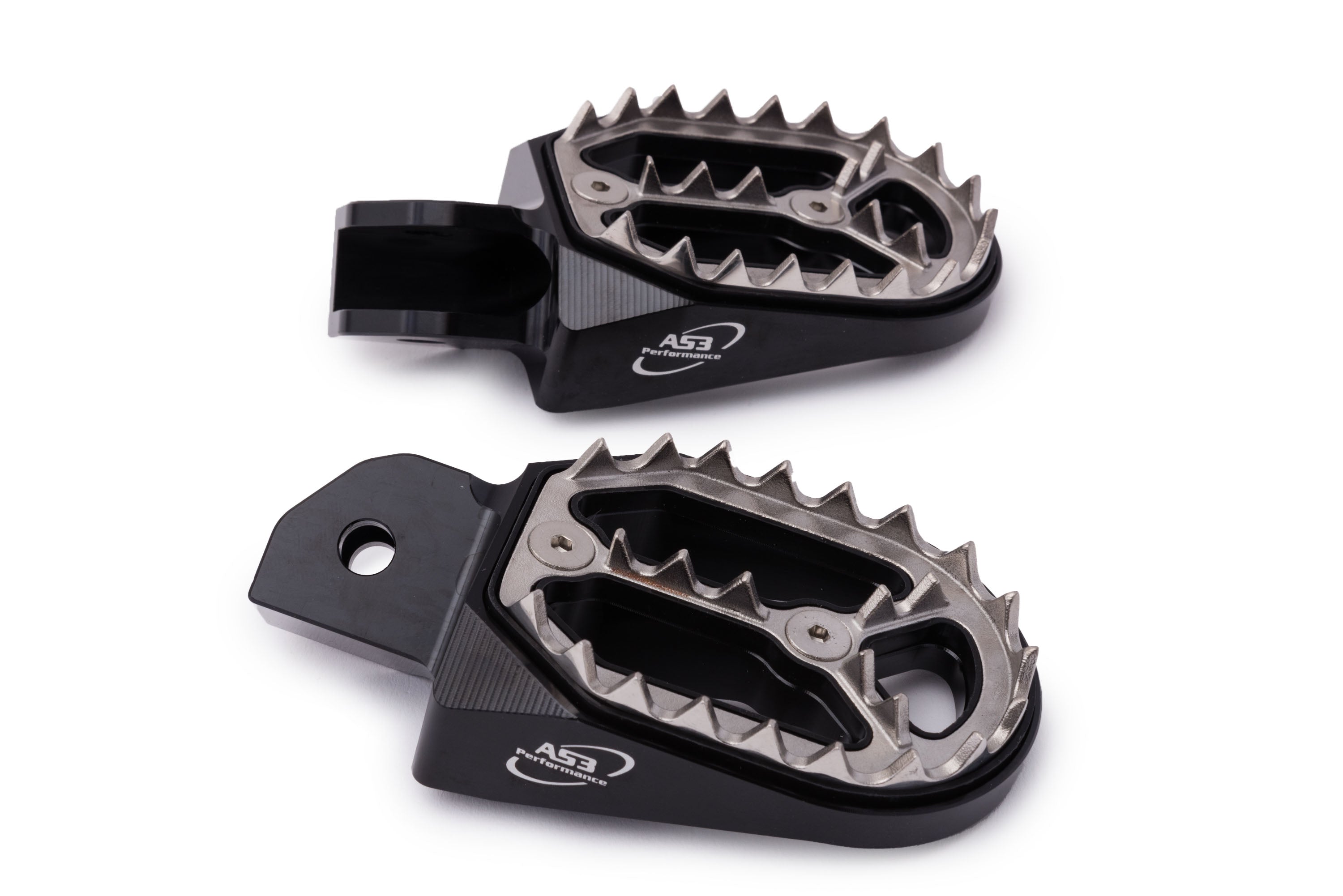 AS3 Factory Series Black Wide Foot Pegs Compatible with 2001 - 2021 Honda XR 250 Tornado and 2002 - 2016 Honda CTX 200 Bushlander