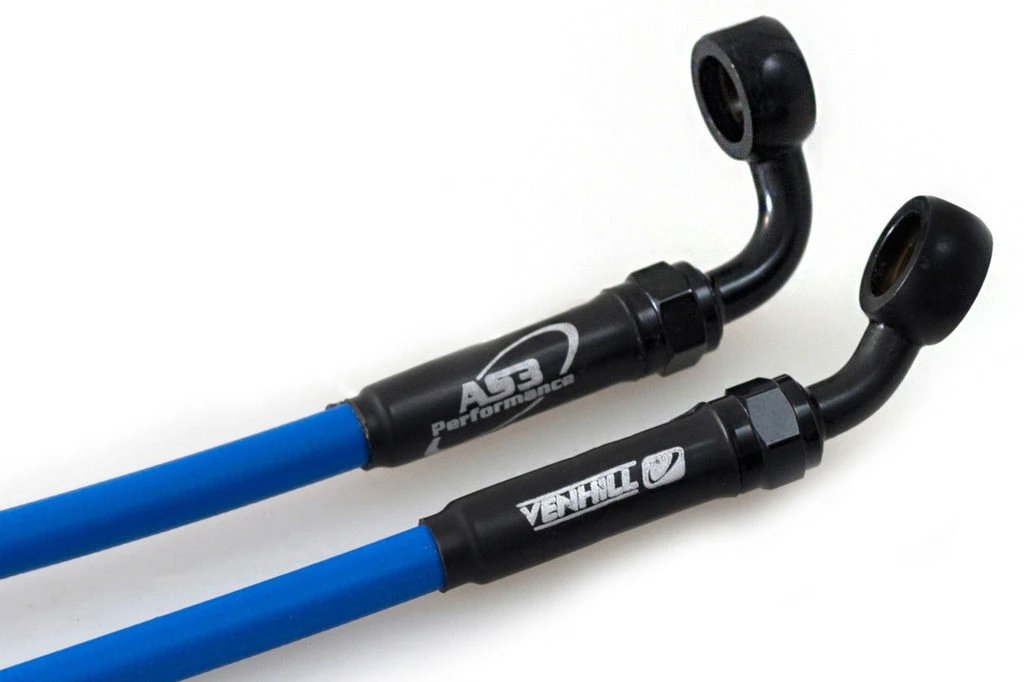 2005 - 2006 KAWASAKI ZX6R AS3 VENHILL Race - Blue Braided Front Brake Lines