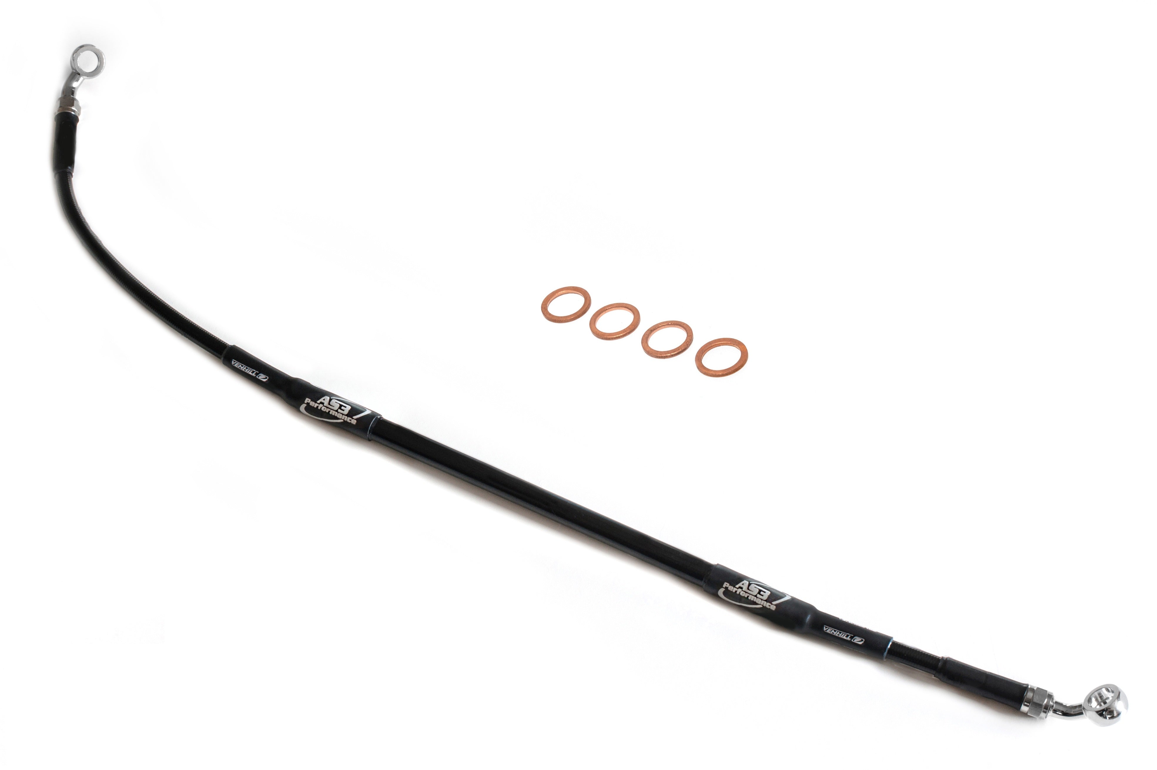 High - Performance AS3 Venhill Braided Rear Brake Line Hose in Black for Suzuki DR 650 SE Models from 1996 to 2024