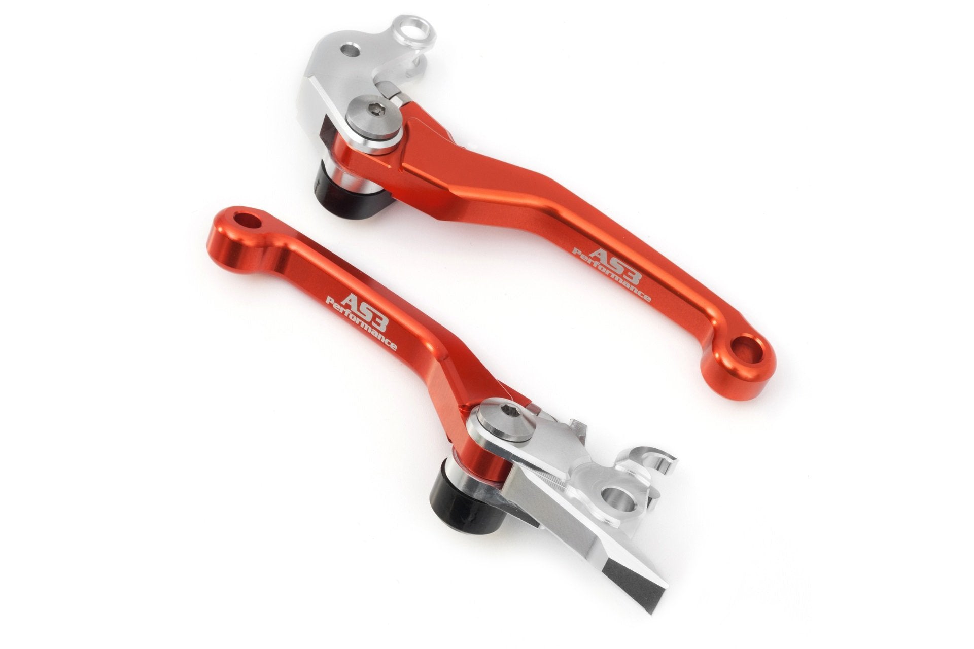 AS3 Orange Front Brake and Clutch Flexible Pivot Levers for 2005 - 2008 KTM 125, 250, 450, 525 SX, EXC, XC, F Motorcycles