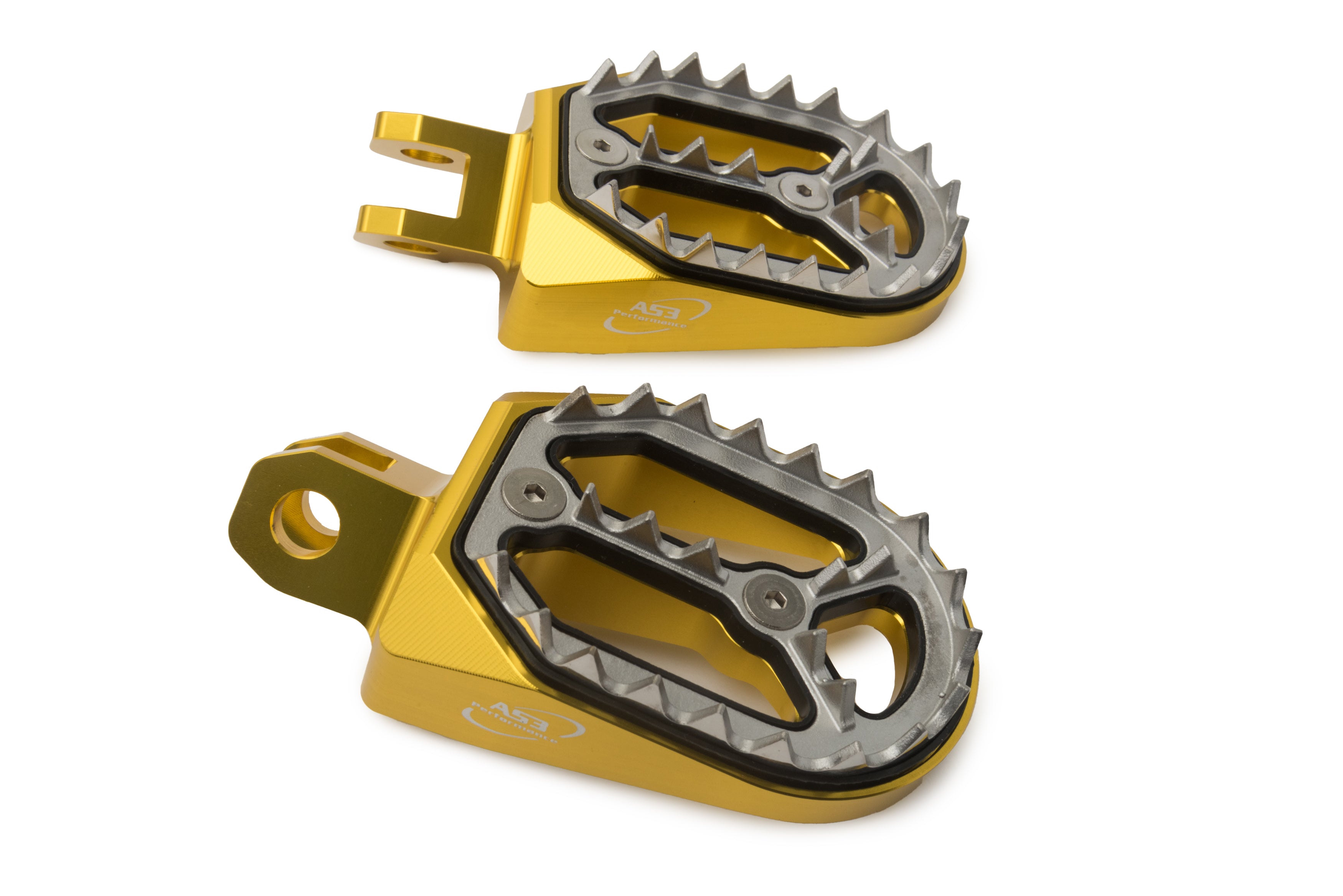 AS3 Factory Series Wide Yellow Foot Pegs for 2000 - 2024 Suzuki DRZ 400 S and 2005 - 2024 Suzuki DRZ 400 SM Motorcycle