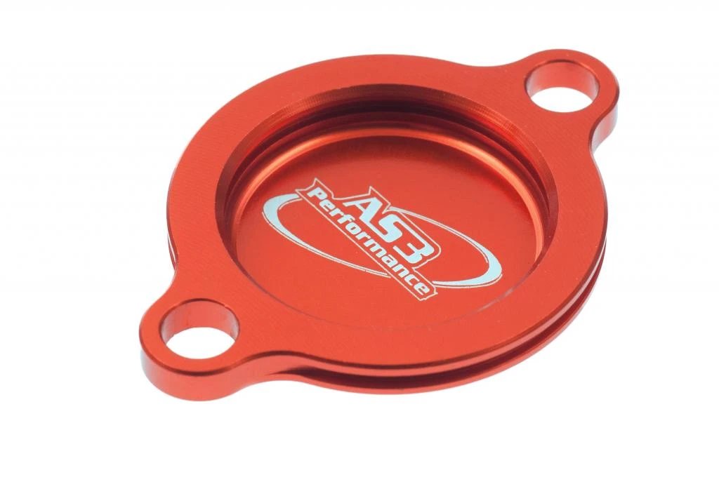 AS3 Orange Performance Oil Filter Cap Cover for KTM 250, 350, 400, 450, 500, 530 SX-F, EXC-F, XC-F, XCF-W, SMR Models from 2007 - 2023
