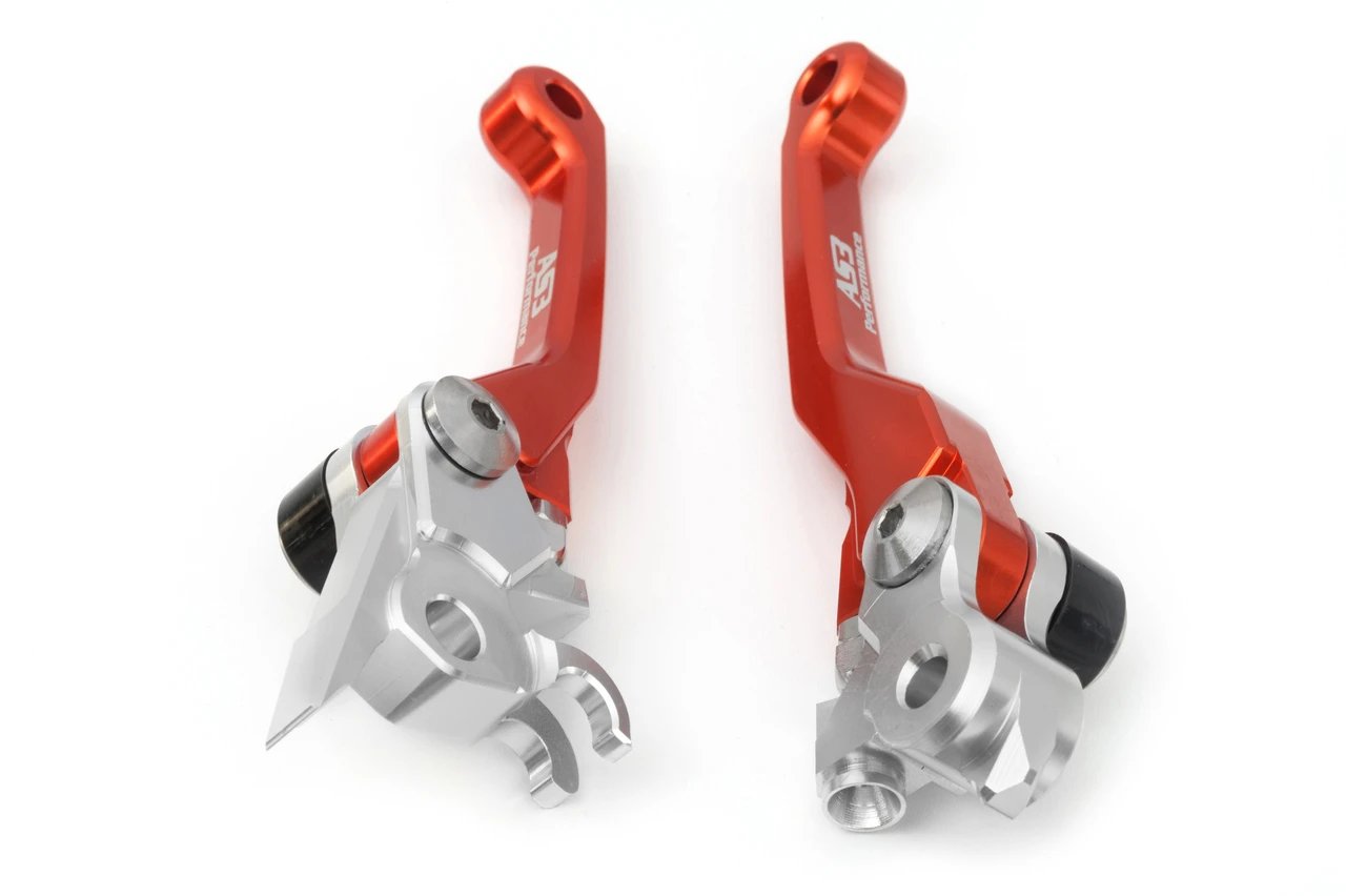 AS3 High - Performance Orange Front Brake and Clutch Flexi Pivot Levers Suitable for 2009 - 2013 KTM 125, 150, 200, 450 SX, SXF, EXC Motorcycles