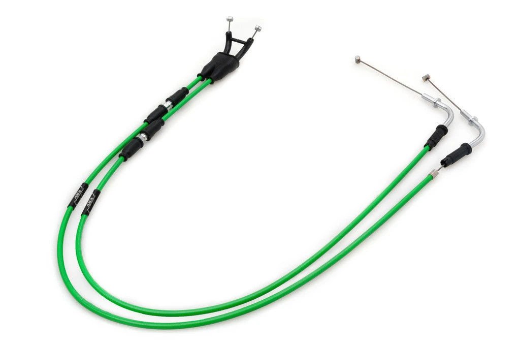 KAWASAKI ZX9R 1998 - 2003 AS3 Venhill High - Performance Featherlight Throttle Cables in Vibrant Green Color