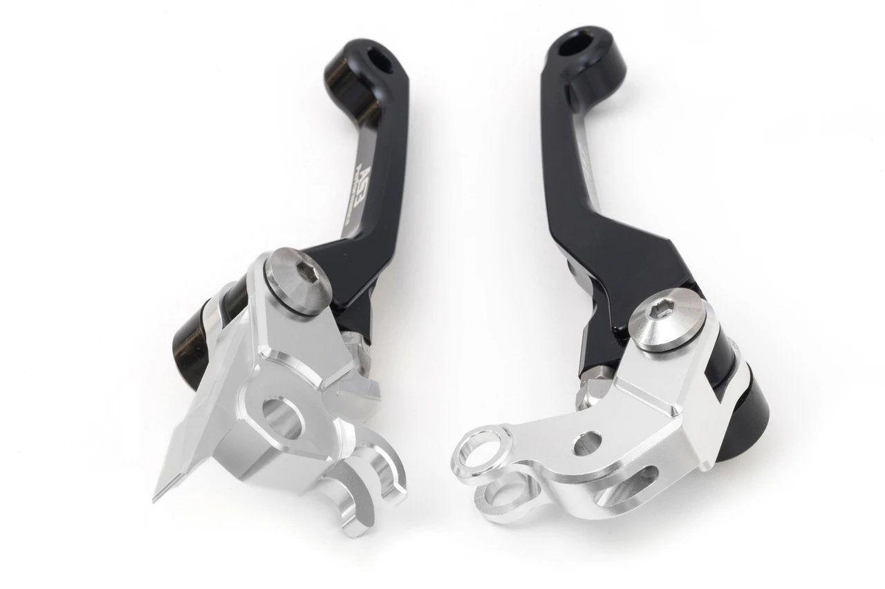 High - Quality AS3 Front Brake and Clutch Flexible Pivot Levers in Black for 2005 - 2008 KTM 125, 250, 450, 525 SX, EXC, XC, F Models