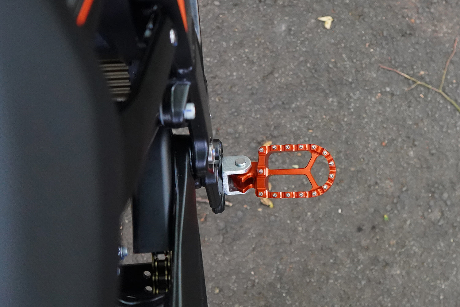 Orange AS3 Racing Series Wide Foot Pegs for 2018 - 2024 SUR - RON Light Bee Electric Motorcycles