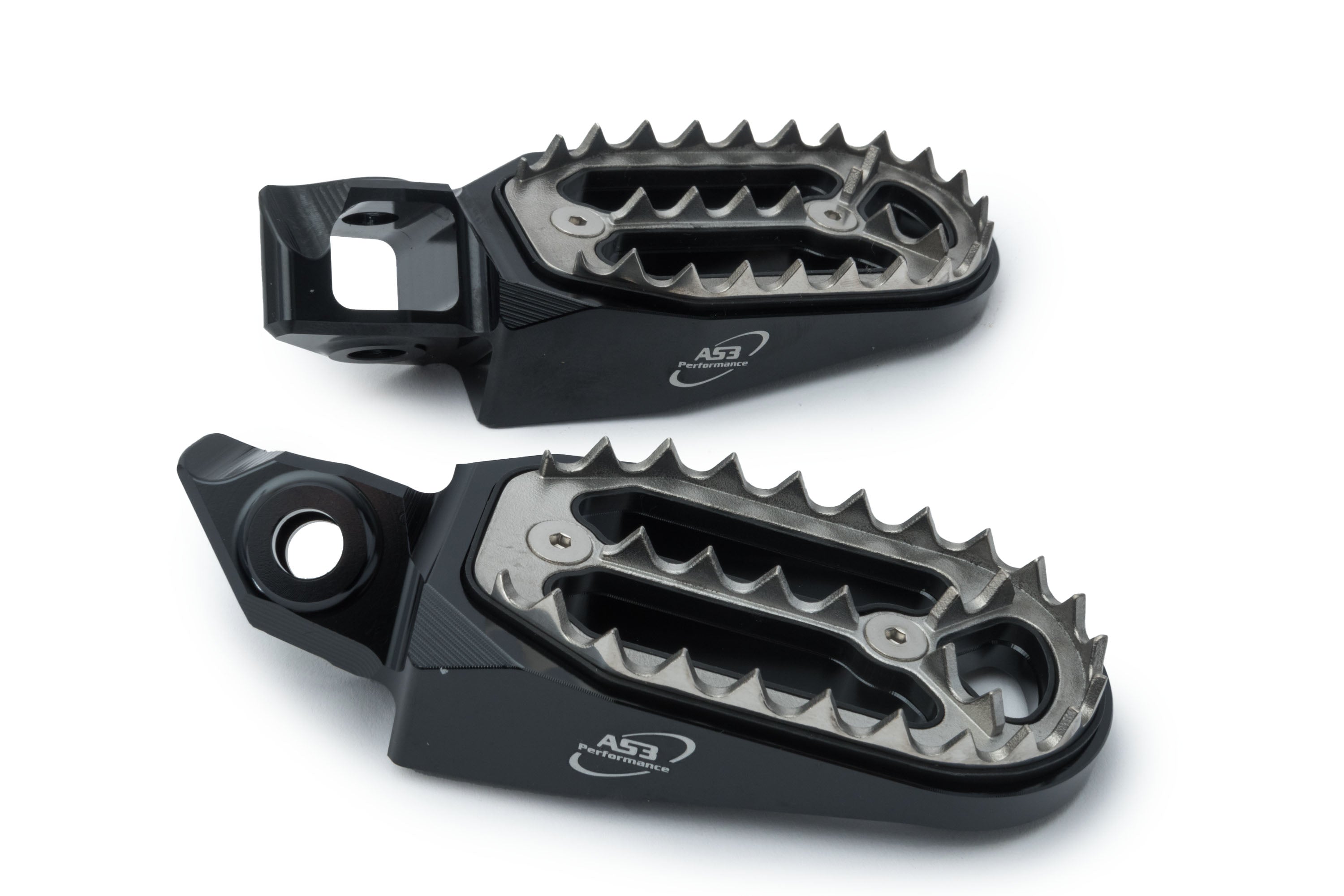 AS3 Factory Series Black Wide Foot Pegs for 2023 - 2025 KTM Motorbikes