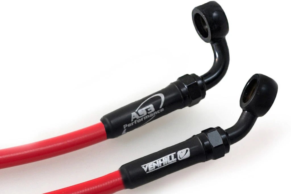 2009 - 2012 Kawasaki ZX6R 636 AS3 Venhill Red Braided Rear Brake Line Hose
