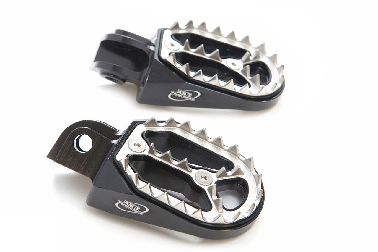 AS3 Factory Series Black Wide Foot Pegs for 2008 - 2022 Sherco SE/SE - F 125/250/300/450/500/510
