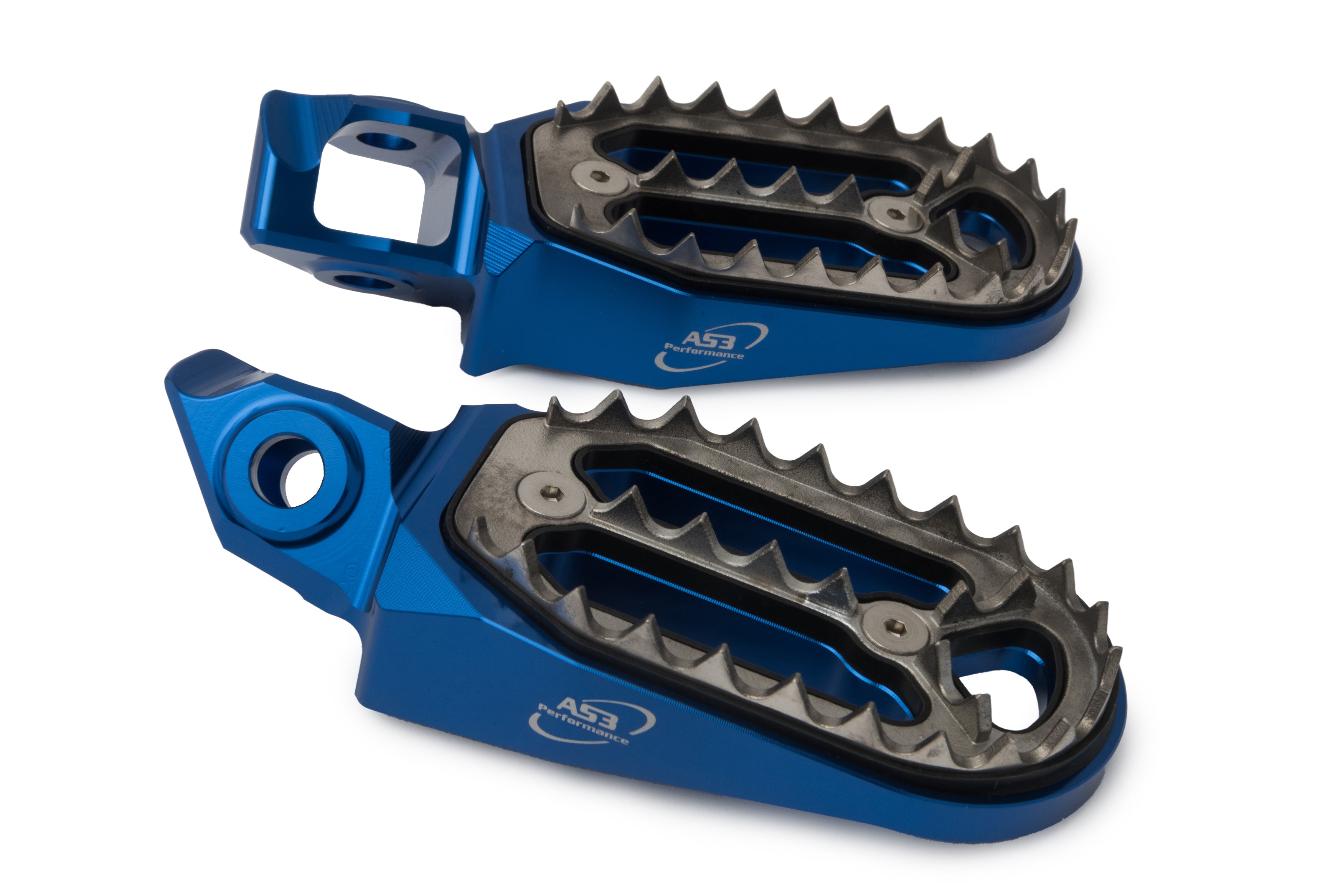 AS3 Factory Series Wide Blue Foot Pegs for 2024 - 2025 Husqvarna TC 125, 250, 300 and TE FE 150, 250, 300, 350, 450, 501 Motorcycles