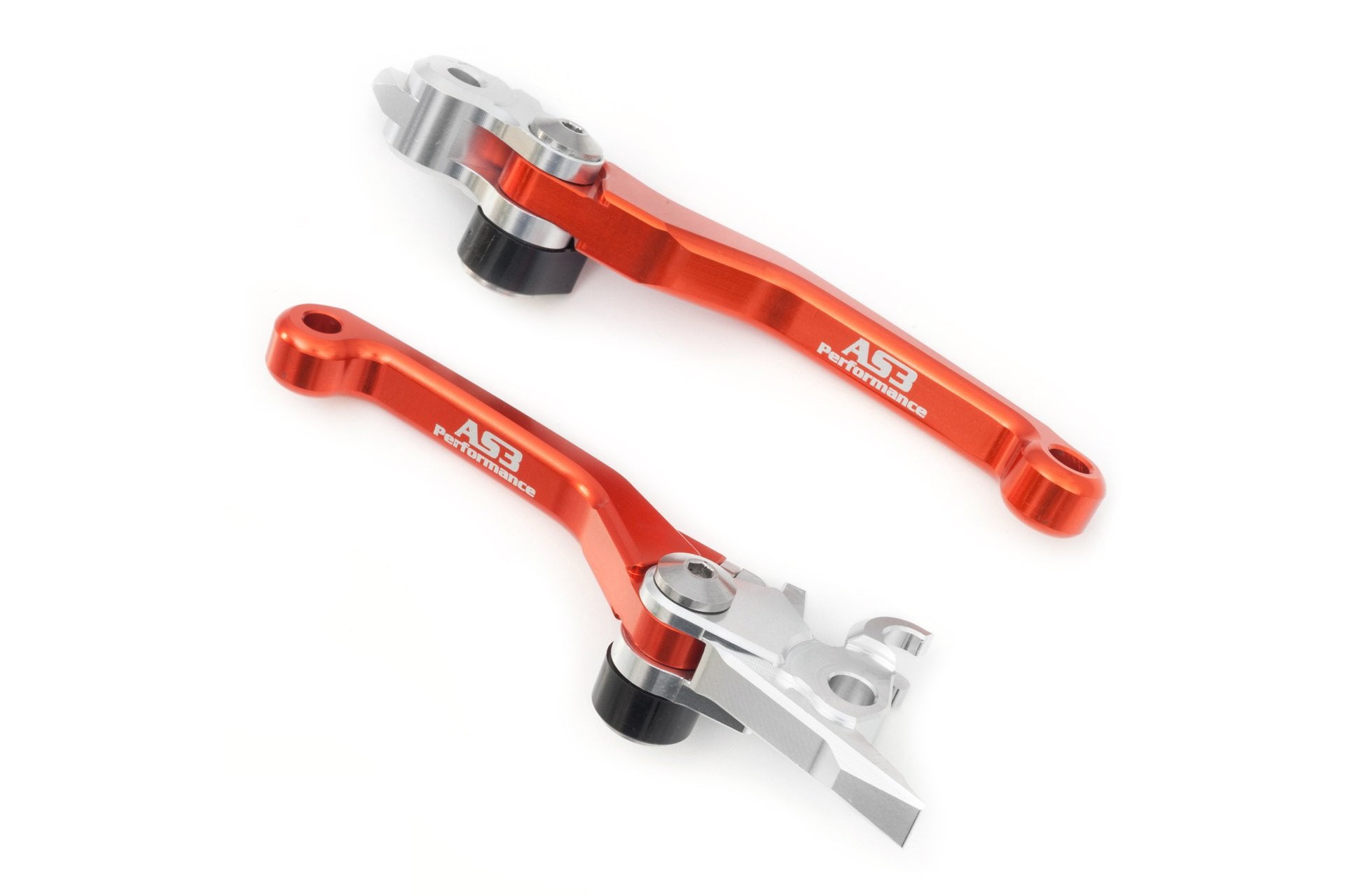 AS3 High - Performance Orange Front Brake and Clutch Flexi Pivot Levers Suitable for 2009 - 2013 KTM 125, 150, 200, 450 SX, SXF, EXC Motorcycles