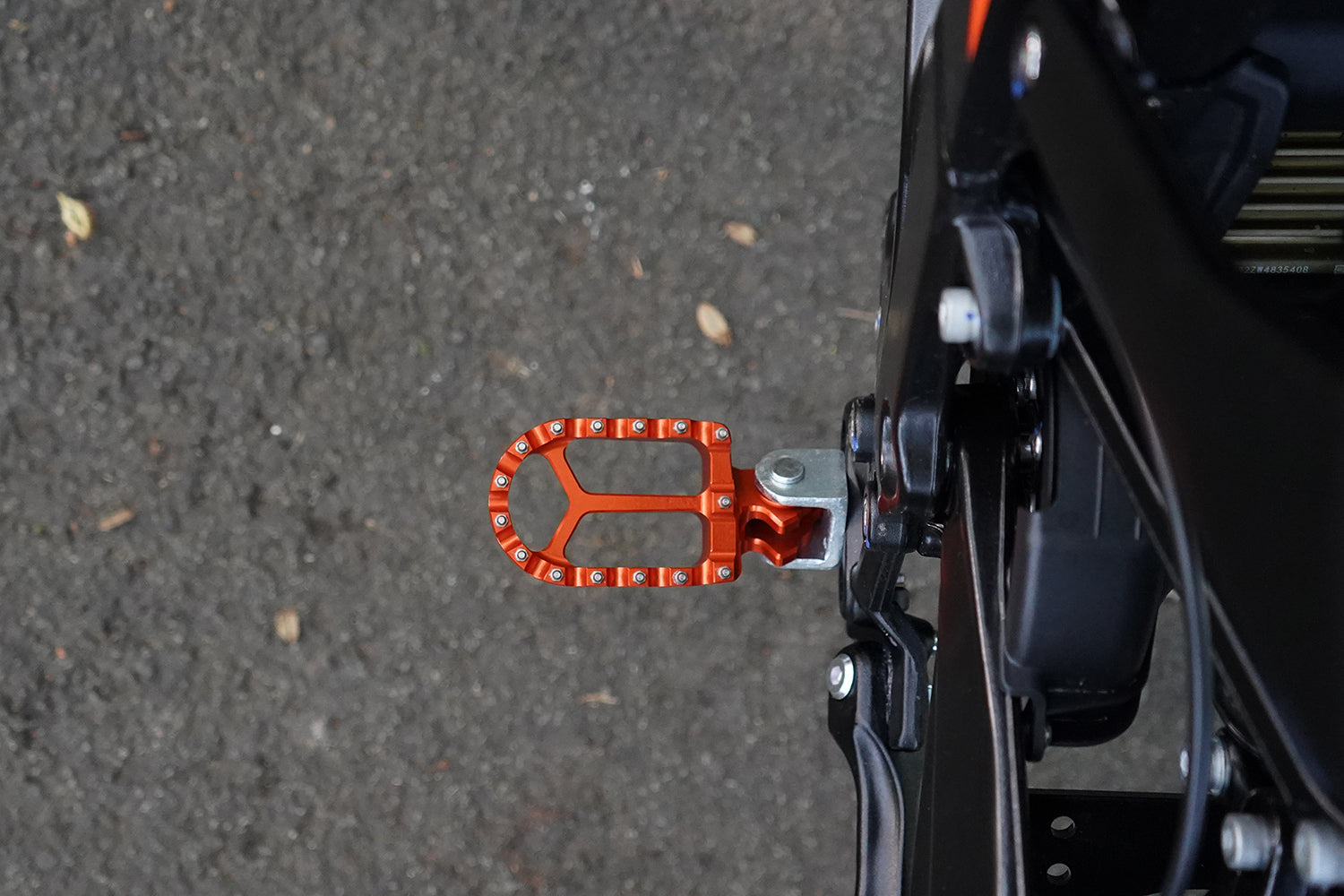 Orange AS3 Racing Series Wide Foot Pegs for 2018 - 2024 SUR - RON Light Bee Electric Motorcycles