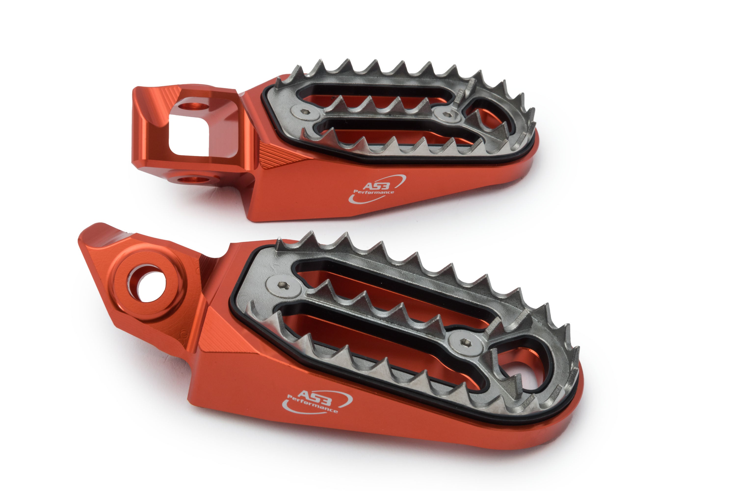 AS3 Factory Series Orange Wide Foot Pegs for 2023 - 2025 KTM Bikes