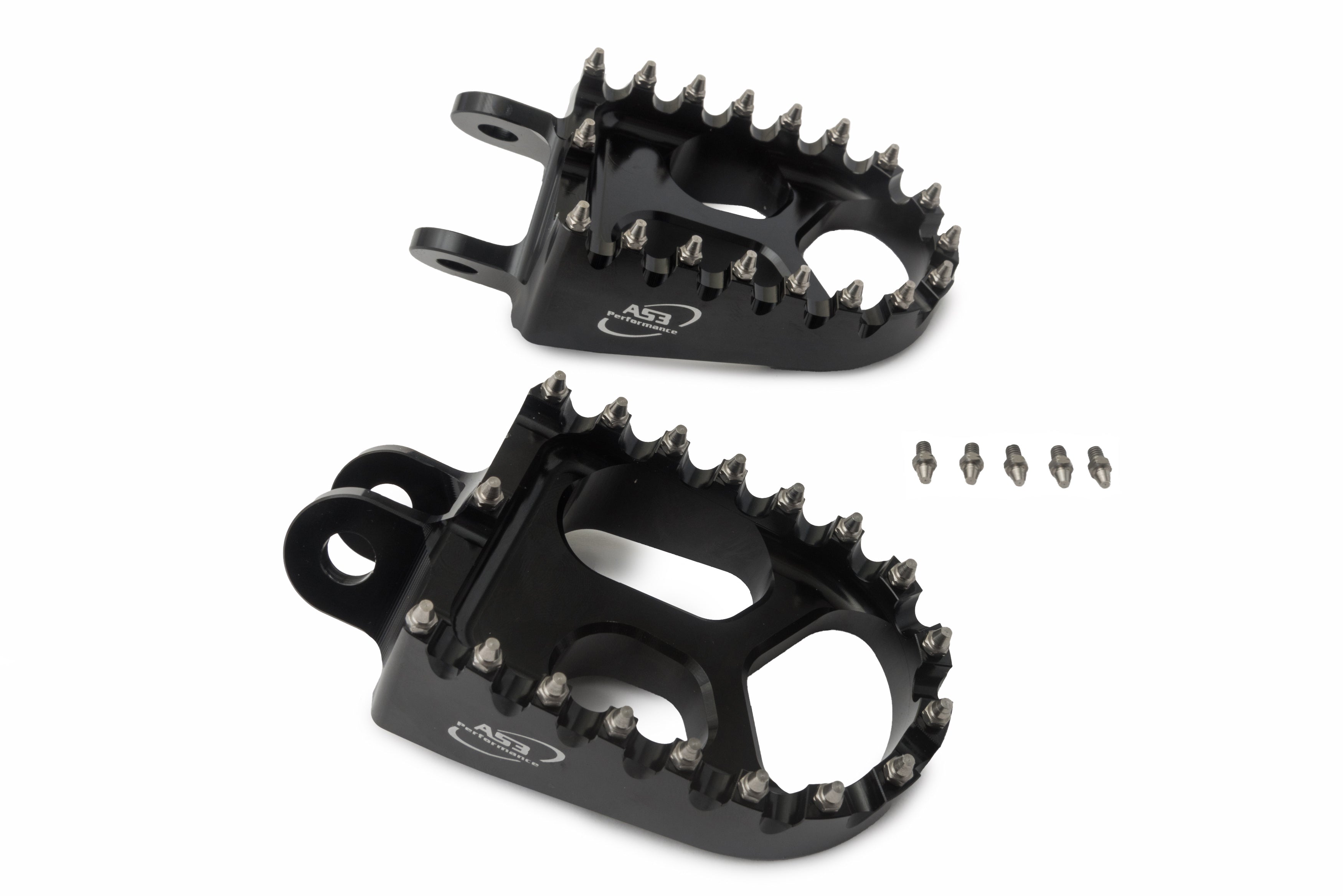 AS3 Racing Series Black Wide Foot Pegs for Kawasaki KLX 250/300/650 (1993 - 2025)