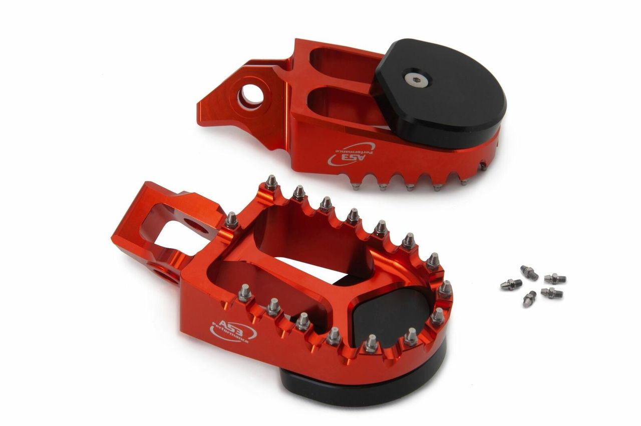 Orange AS3 Supermoto Foot Pegs for 2016 - 2024 KTM 85 - 500 Models