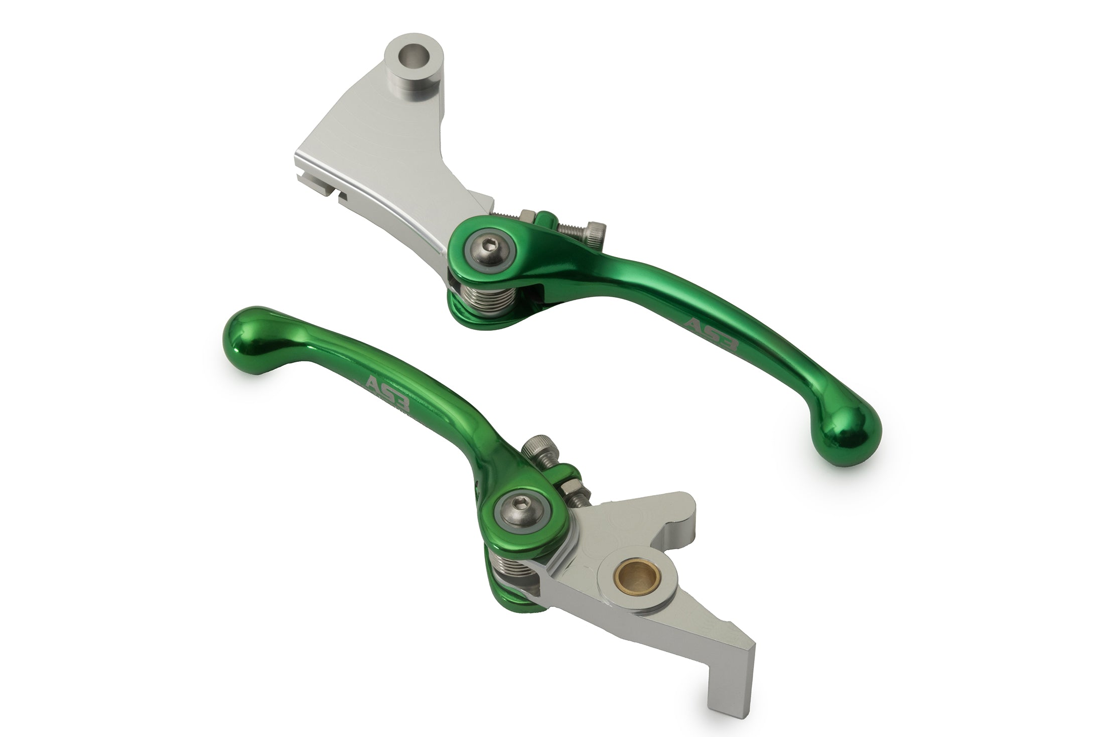 2018 - 2023 Kawasaki KLX AS3 Green Front Brake & Clutch Flexible Pivot Levers