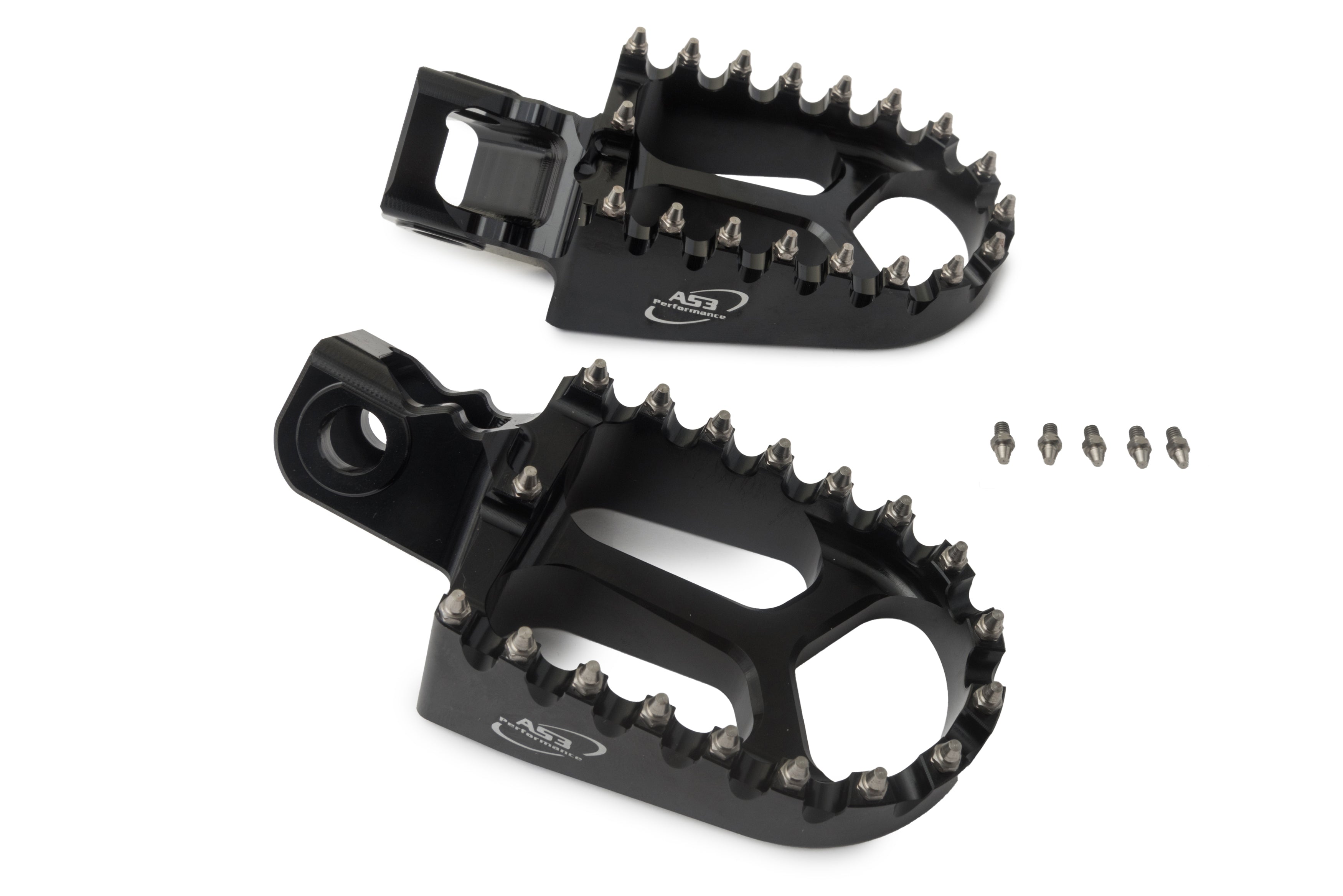 2024 - 2025 HUSQVARNA TC 50, 2024 - 2025 HUSQVARNA TC 65 and 2025 HUSQVARNA EE 5 AS3 Racing Series Black Wide Motorcycle Foot Pegs