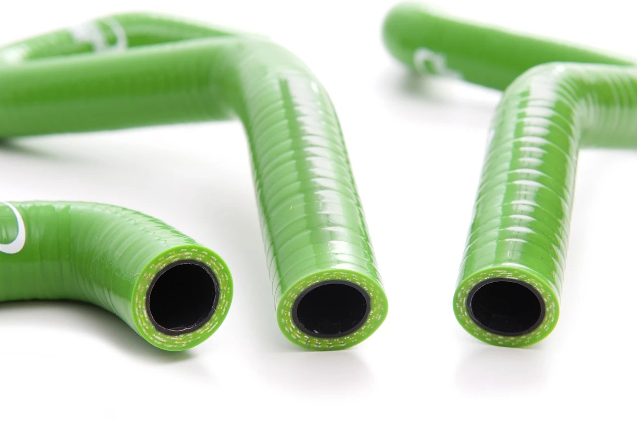 AS3 Performance High - Quality Green Silicone Radiator Hoses for 1994 - 2004 Kawasaki KX 250 Motorcycles