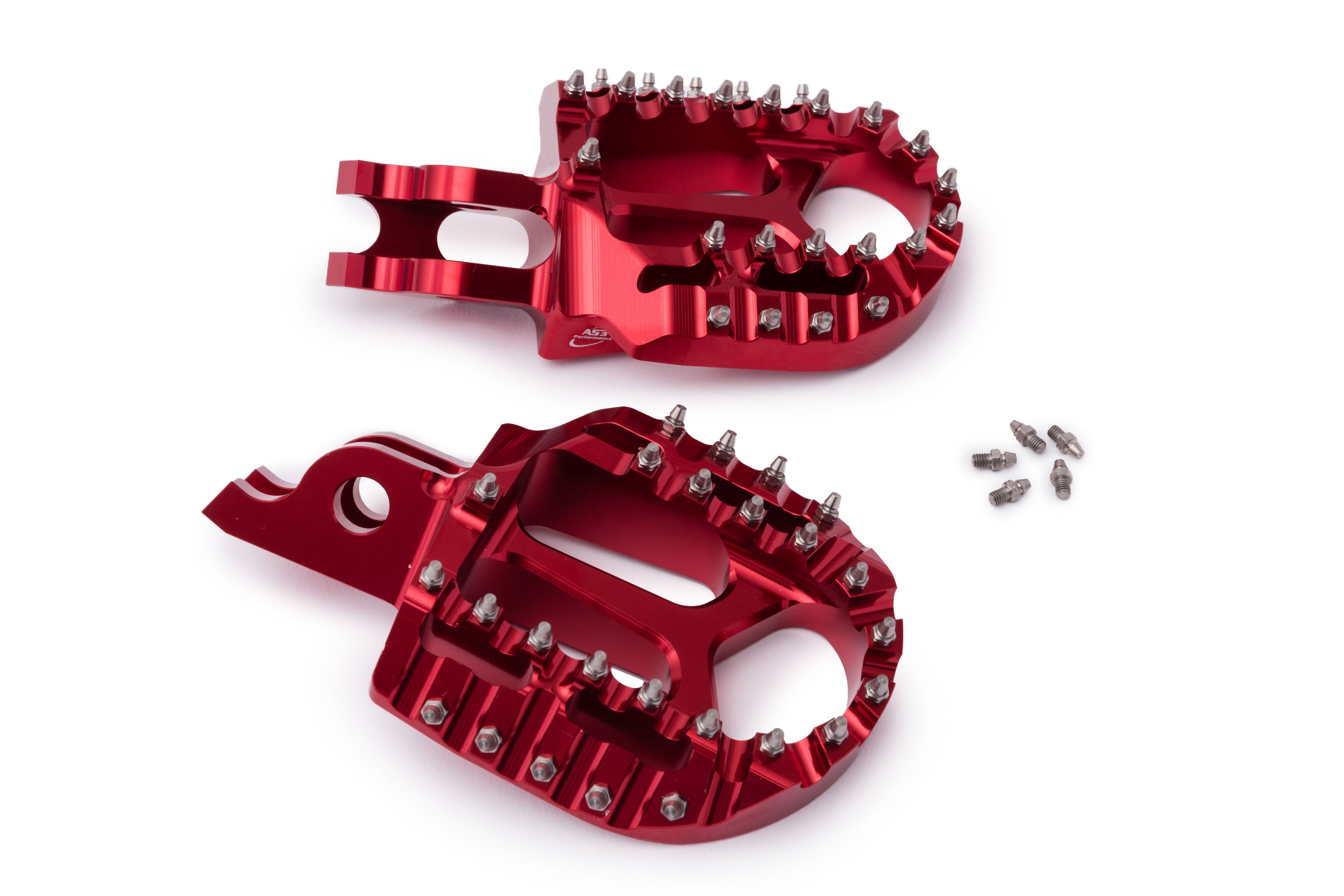 HONDA CR 125 250 2002-2008 CRF 150 250 300 450 2002-2025 AS3 EXTRA LARGE FOOT PEGS RED