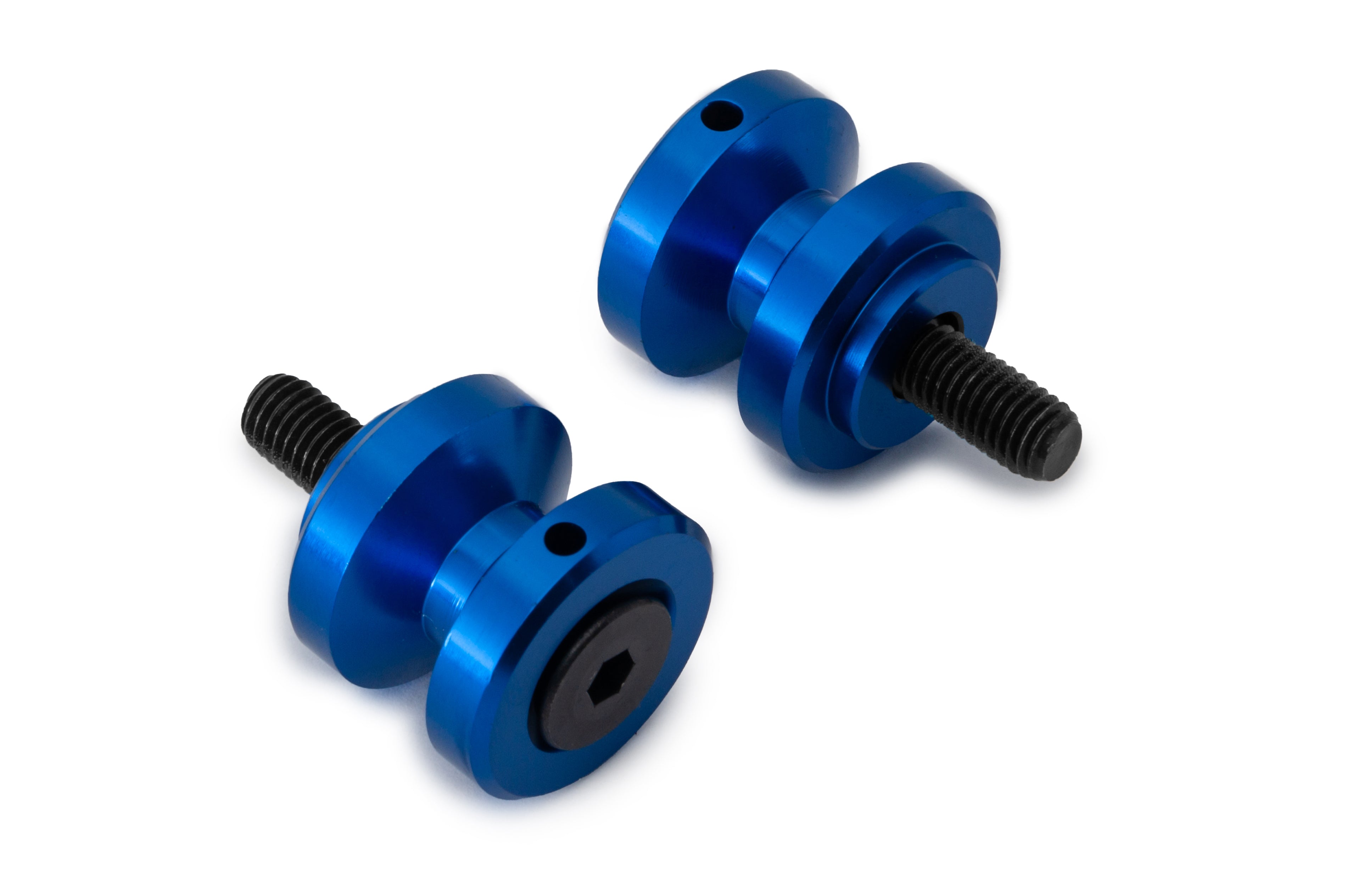 AS3 Performance Blue Aluminium Paddock Stand Bobbins with M8 X 1.25 Thread for Enhanced Motorcycle Maintenance