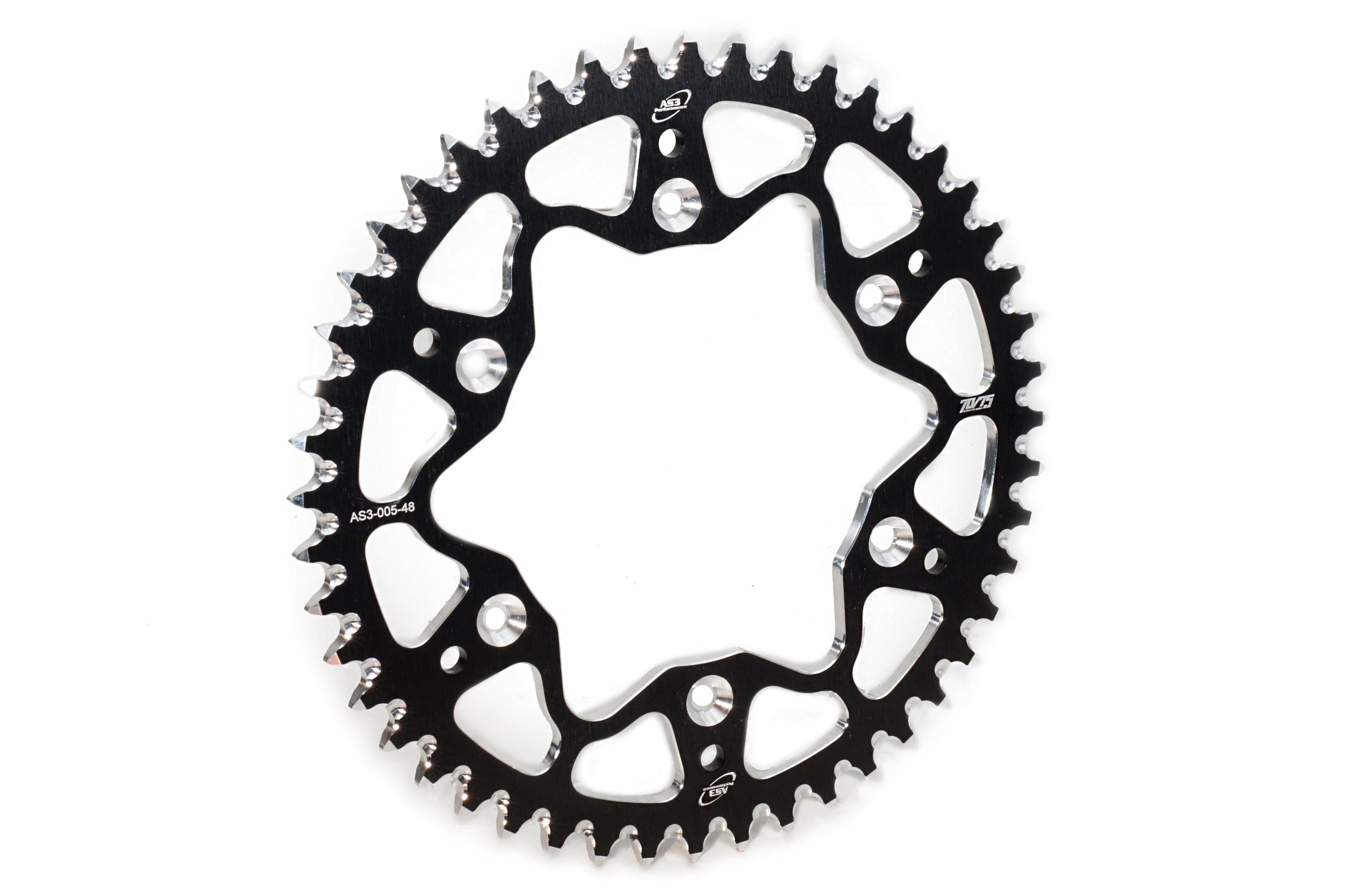 High - Performance AS3 7075 Aluminium Rear Sprocket 49T Black for Gas Gas EC 125, EC 200, EC 250, EC 300 Models from 1997 - 2020