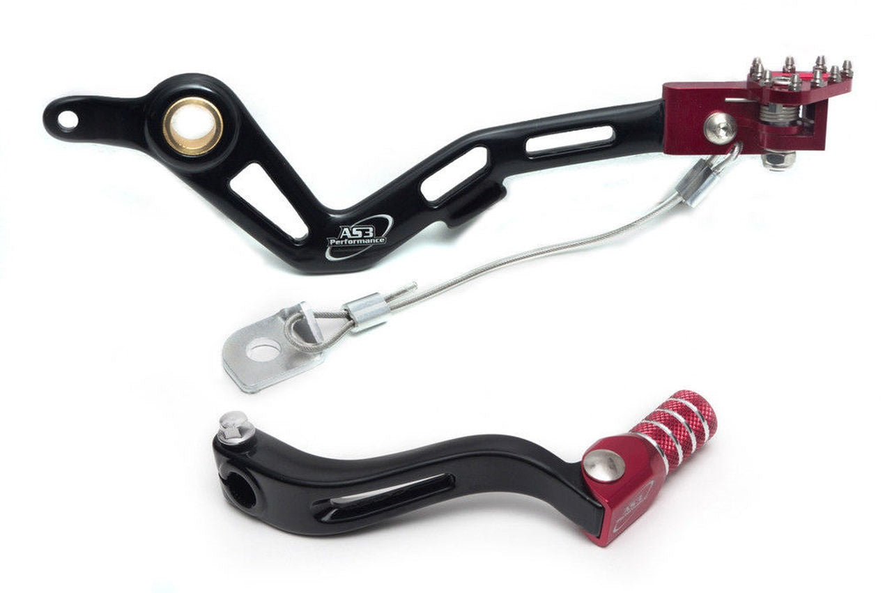 AS3 Forged Red Gear Lever and Rear Brake Pedal Combo Set for 2013 - 2016 Beta 125 RR 4T Enduro Motorcycles