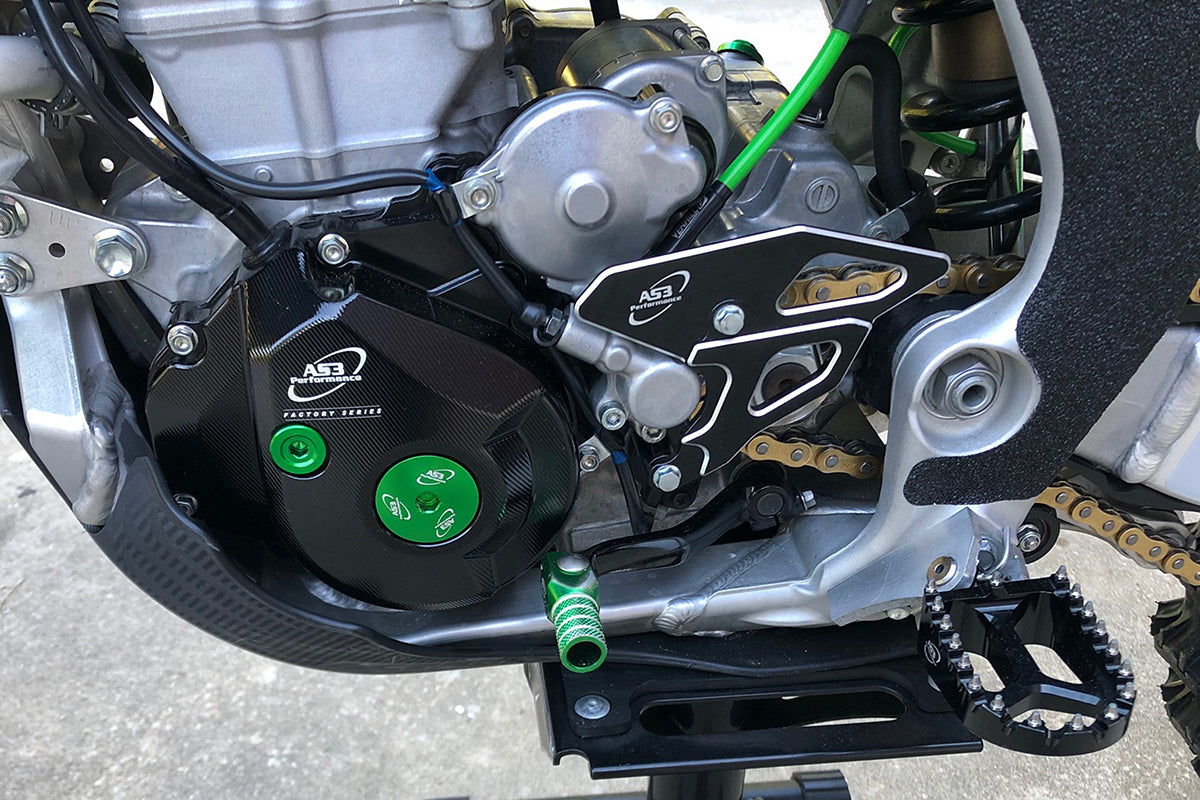 2016 - 2025 Kawasaki KX 450 F and 2022 - 2025 Kawasaki KX 450 X AS3 Performance Forged Green Gear Lever and Rear Brake Pedal for Motorcycle