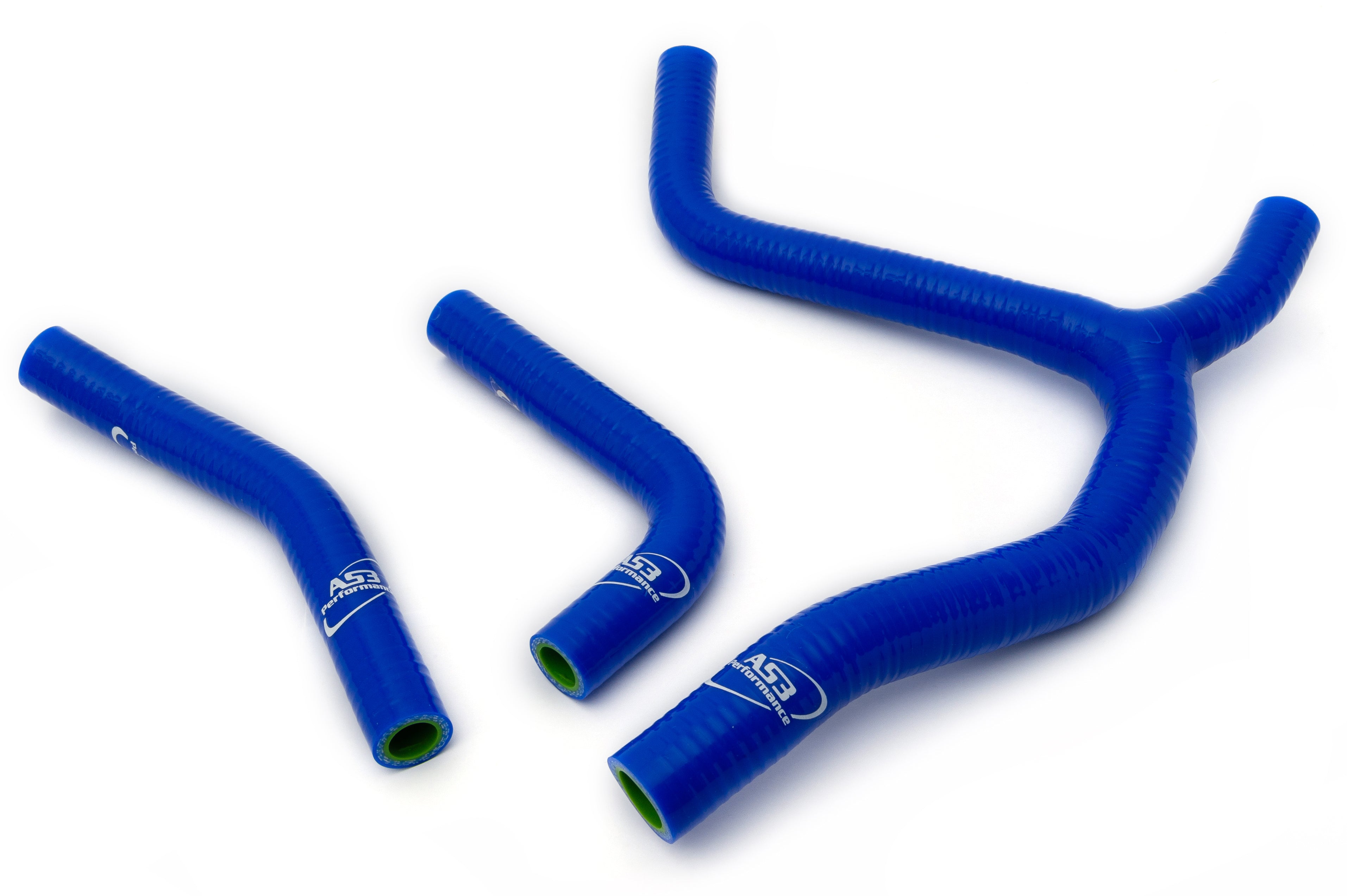 KAWASAKI KX 250 (2021 - 2023) and KX 250 X (2021 - 2023) High - Performance AS3 Silicone Radiator Hose Kit (Y - Kit) in Blue Color