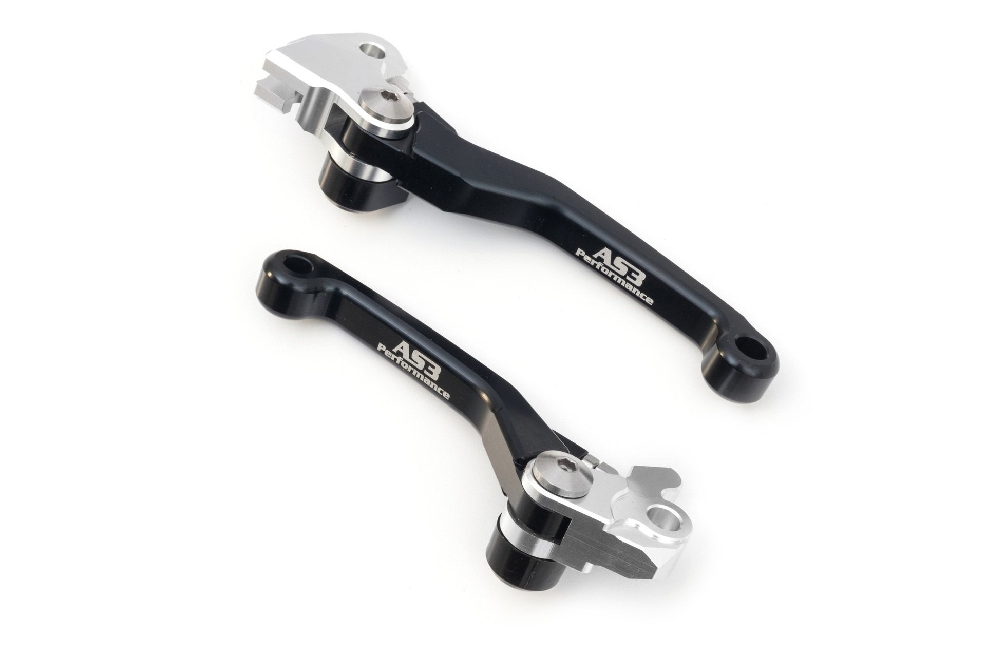 AS3 High - Performance Front Brake and Clutch Flexible Pivot Levers in Black for Kawasaki KX 65 (2000 - 2024), KX 85 (2001 - 2025), KX 100 (2001 - 2021) and KX 112 (2022 - 2025)