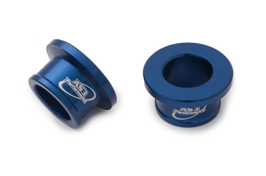 AS3 Performance Blue Rear Wheel Spacers for Kawasaki KX 80 (1998 - 2000), KX 85 (2001 - 2023), KX 100 (1998 - 2021), and KX 112 (2022 - 2023)