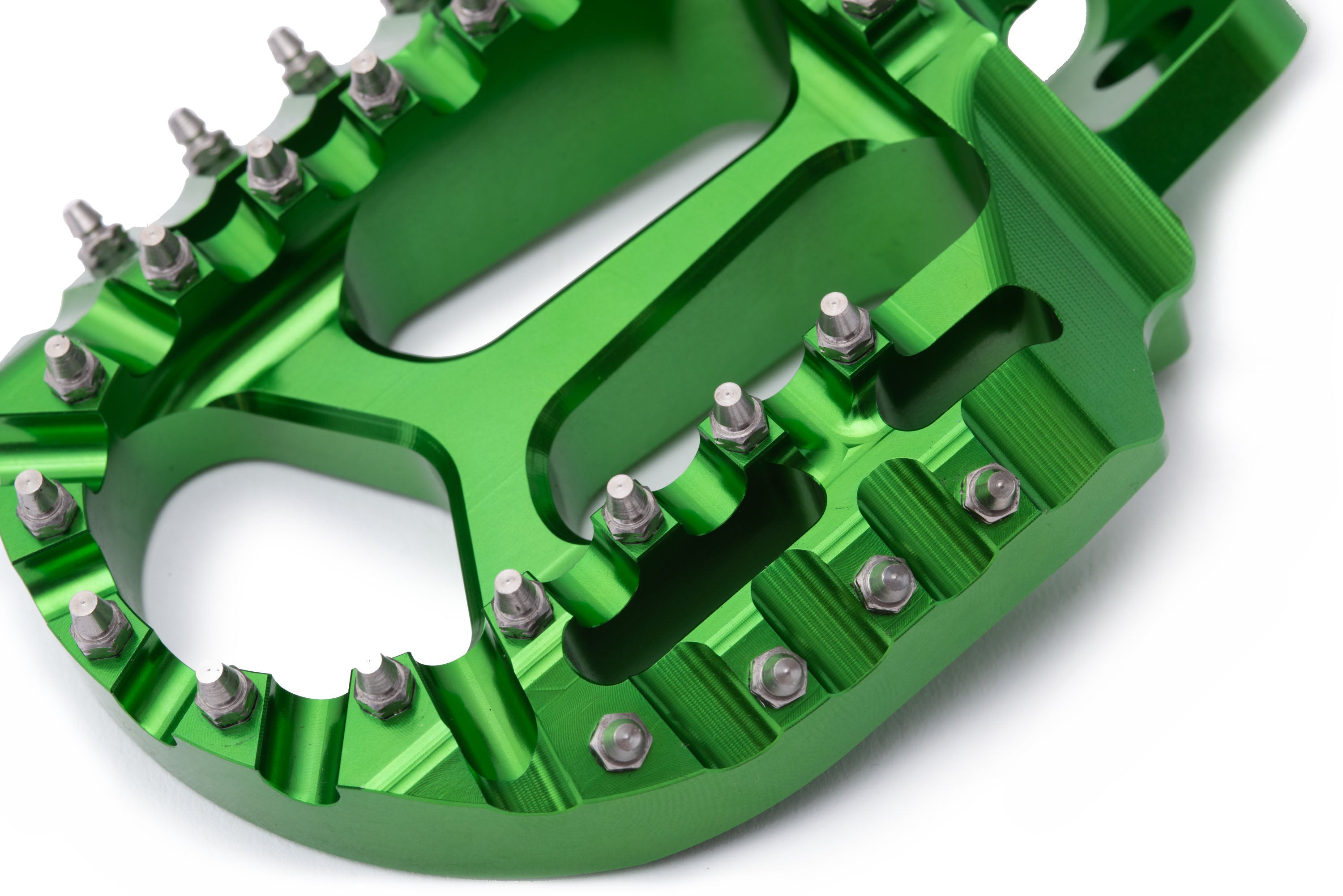 AS3 Performance Extra Large Green Foot Pegs for Kawasaki KX 250 F (2006 - 2024) and KX 450 F (2006 - 2023) - High - Performance Motorcycle Accessories