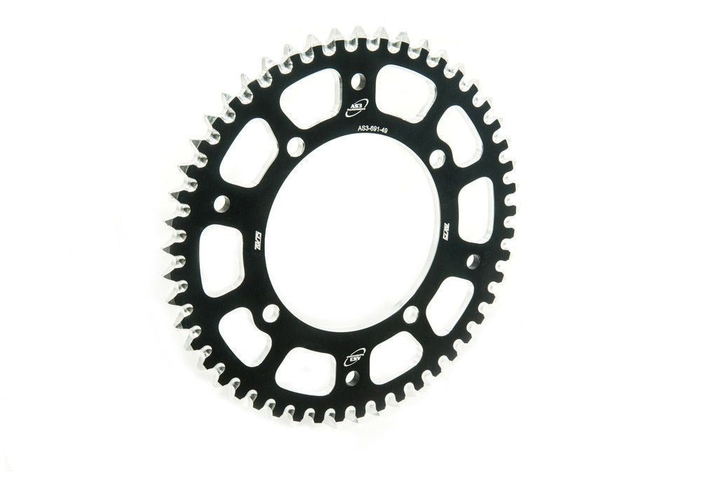 KAWASAKI KX 80 85 100 112 1983-2023 AS3 PERFORMANCE 7075 ALUMINIUM REAR SPROCKET 47T BLACK